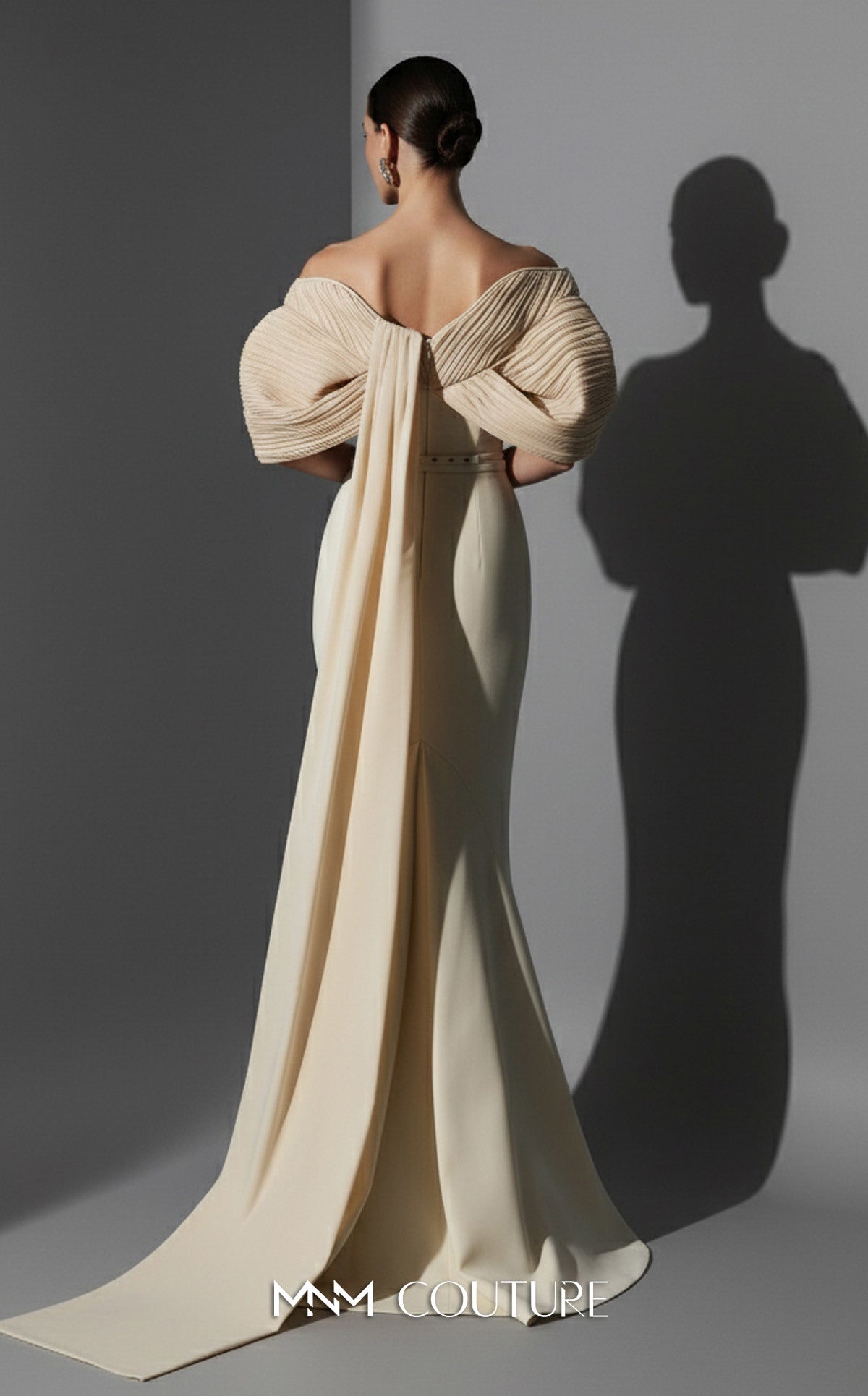 Formal Dresses Long Prom Formal Fitted Evening Dress MNM Couture E0088 Beige
