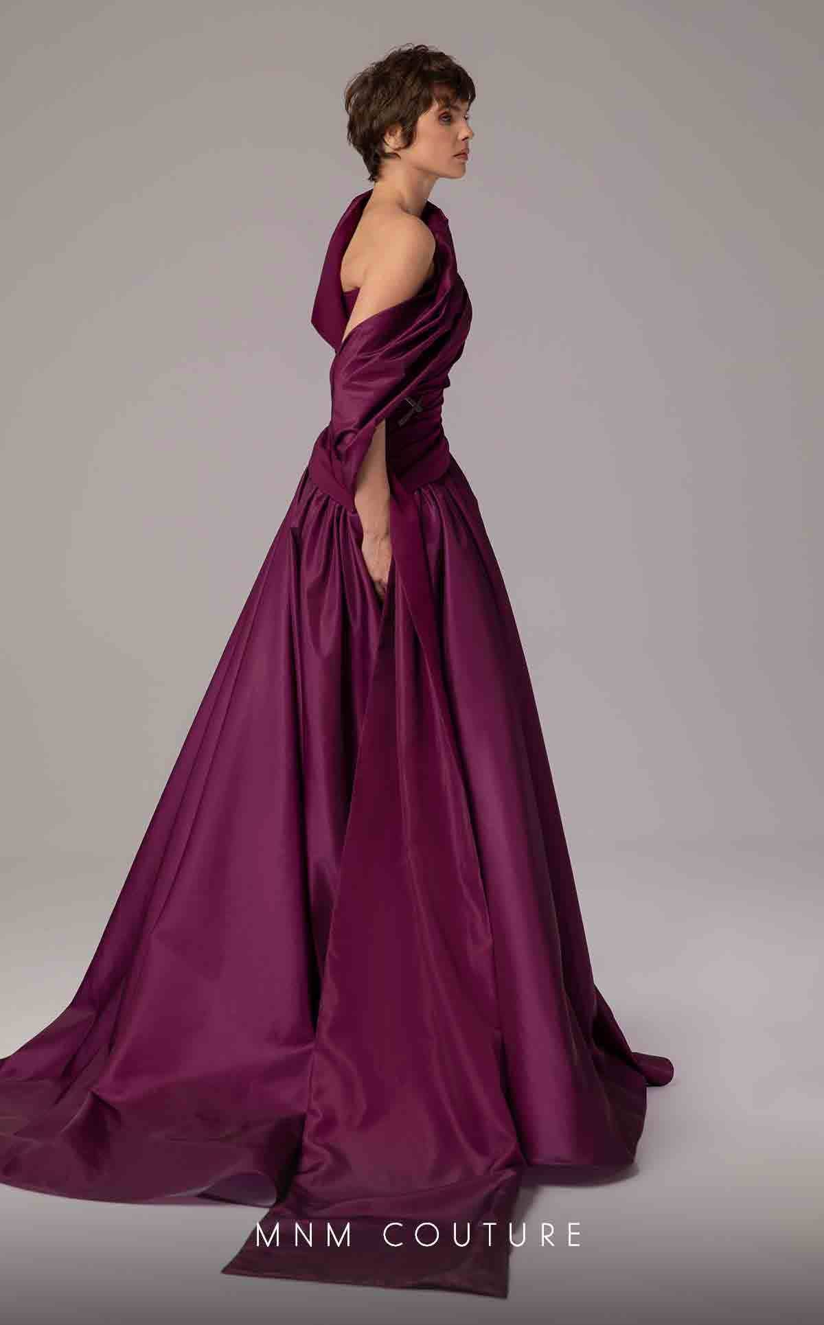 Formal Dresses Long Pleated A Line Prom Formal Dress MNM Couture E0089 Purple