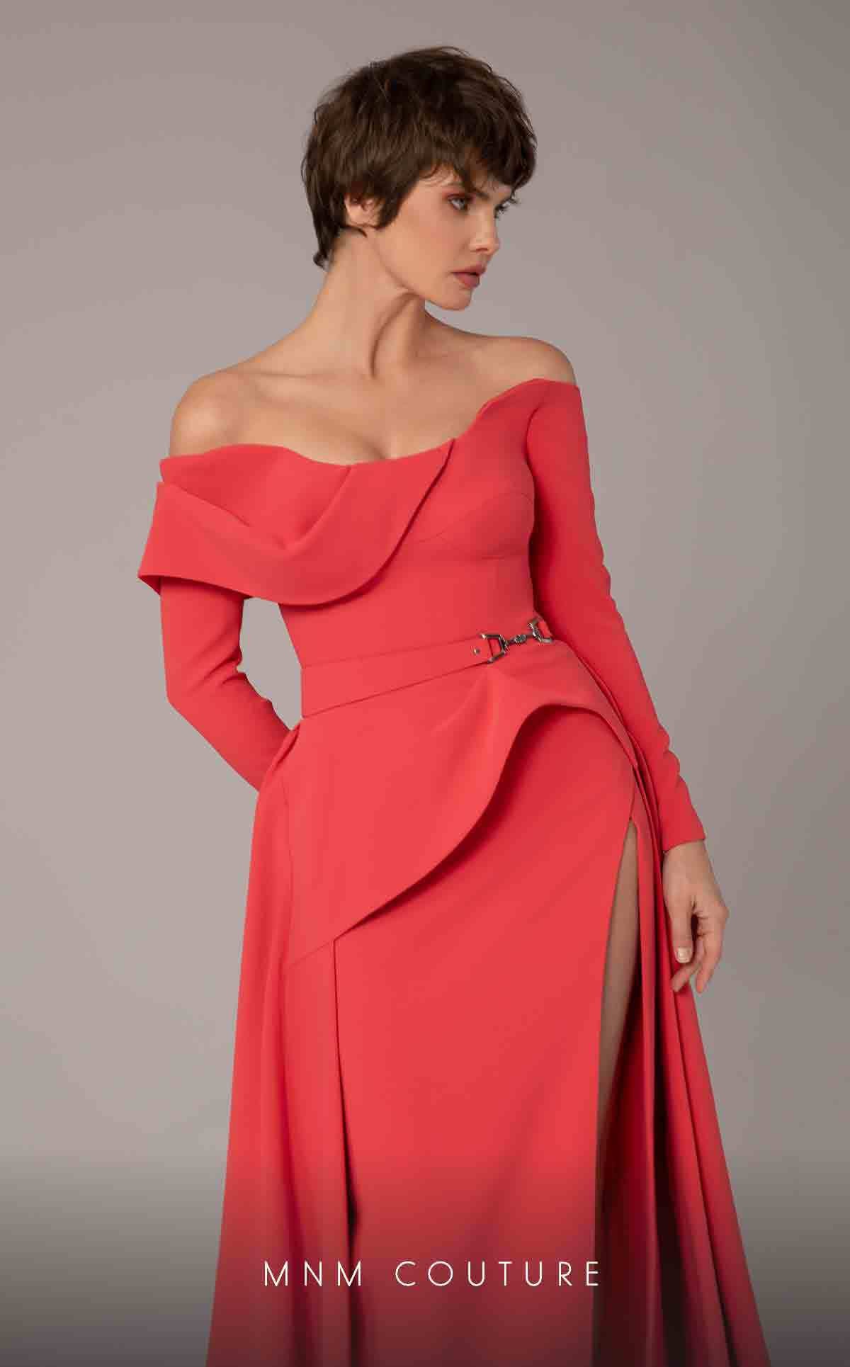 Mother of the Bride Dresses Fitted Formal Long Mother of the Bride Dress Coral