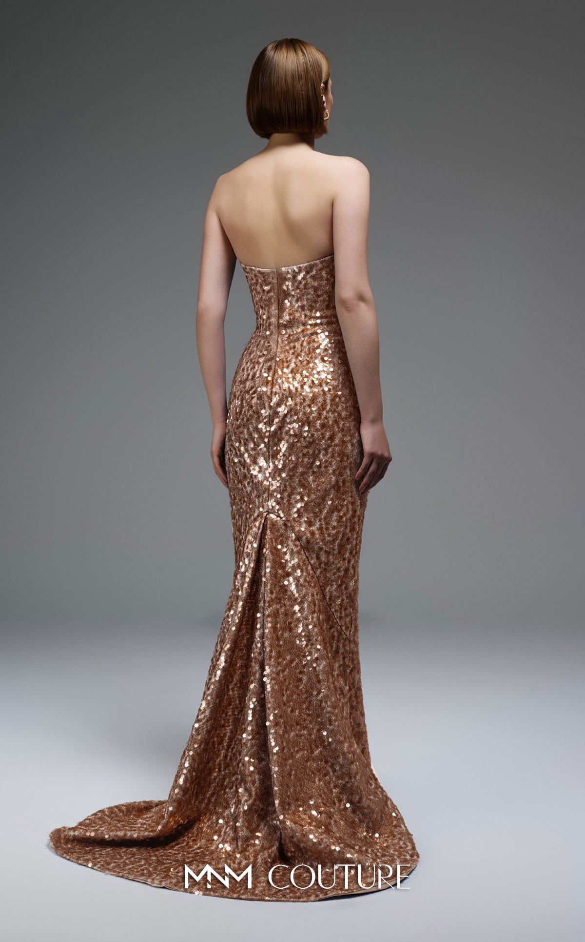 Prom Dresses Long Formal Fitted Sequin Glitter Prom Dress MNM Couture E0105 Brown