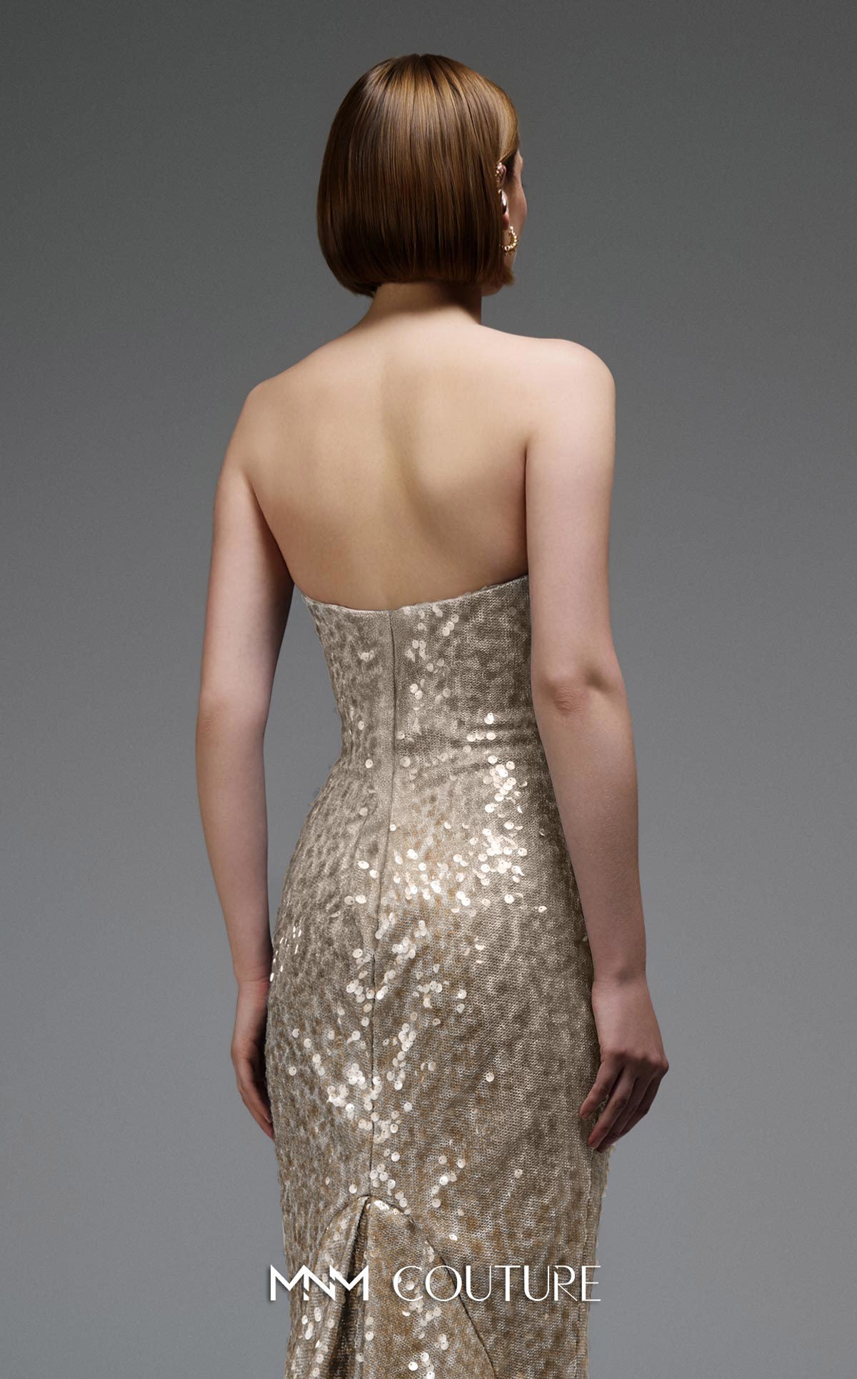 Prom Dresses Long Formal Fitted Sequin Glitter Prom Dress MNM Couture E0105 Gold