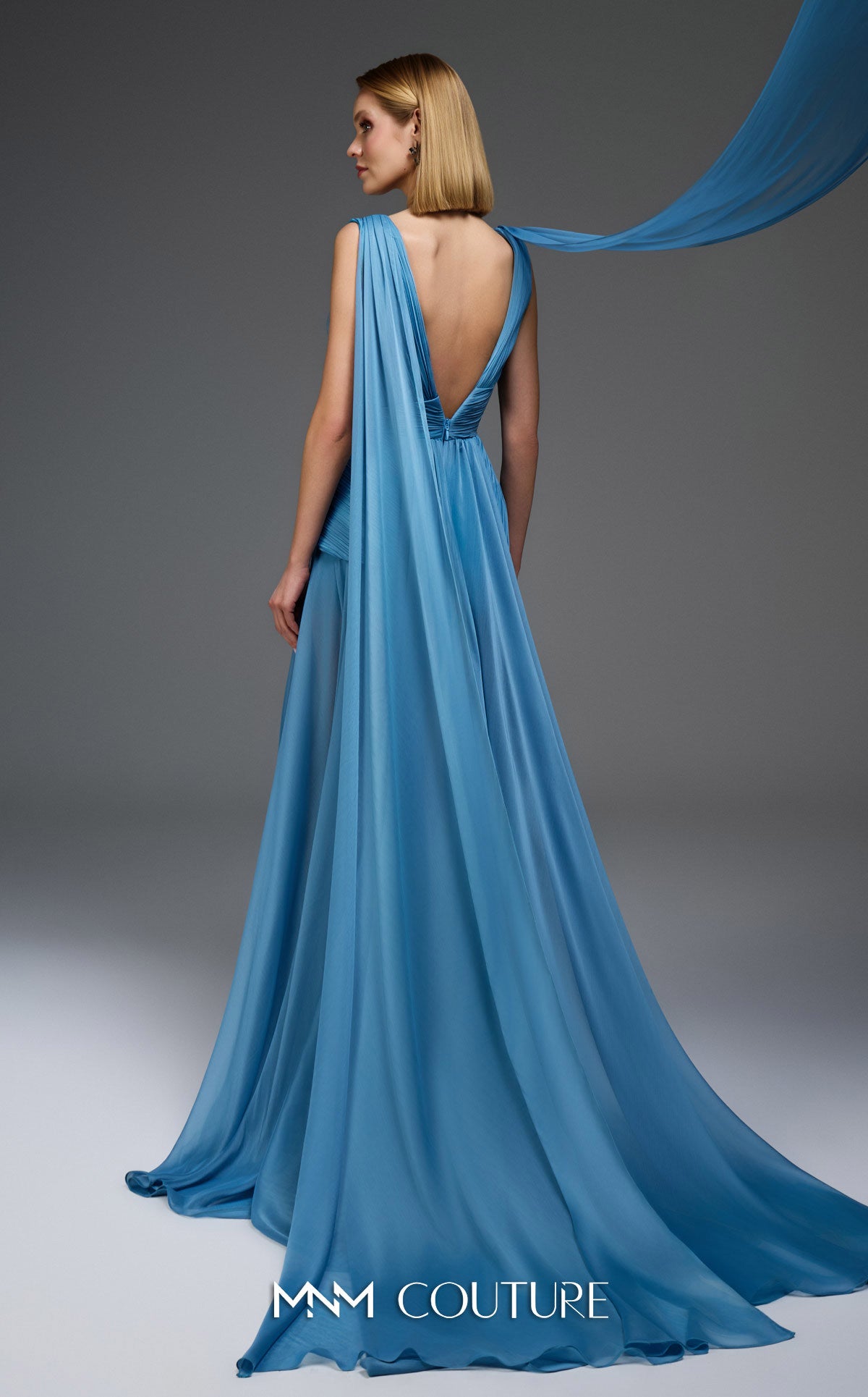 Prom Dresses Long Formal Pleated Corset Prom Dress MNM Couture E0121 Blue
