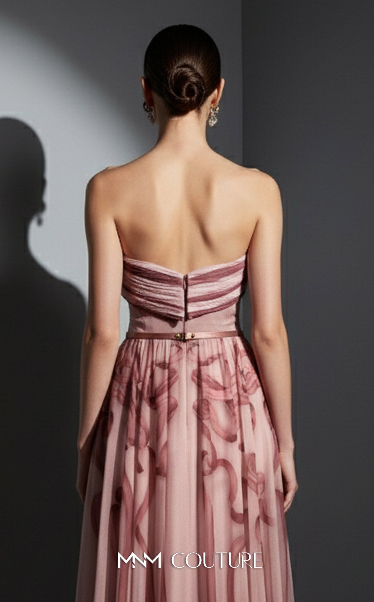Strapless Long Tulle Formal Gown by MNM Couture E0129 in Pink