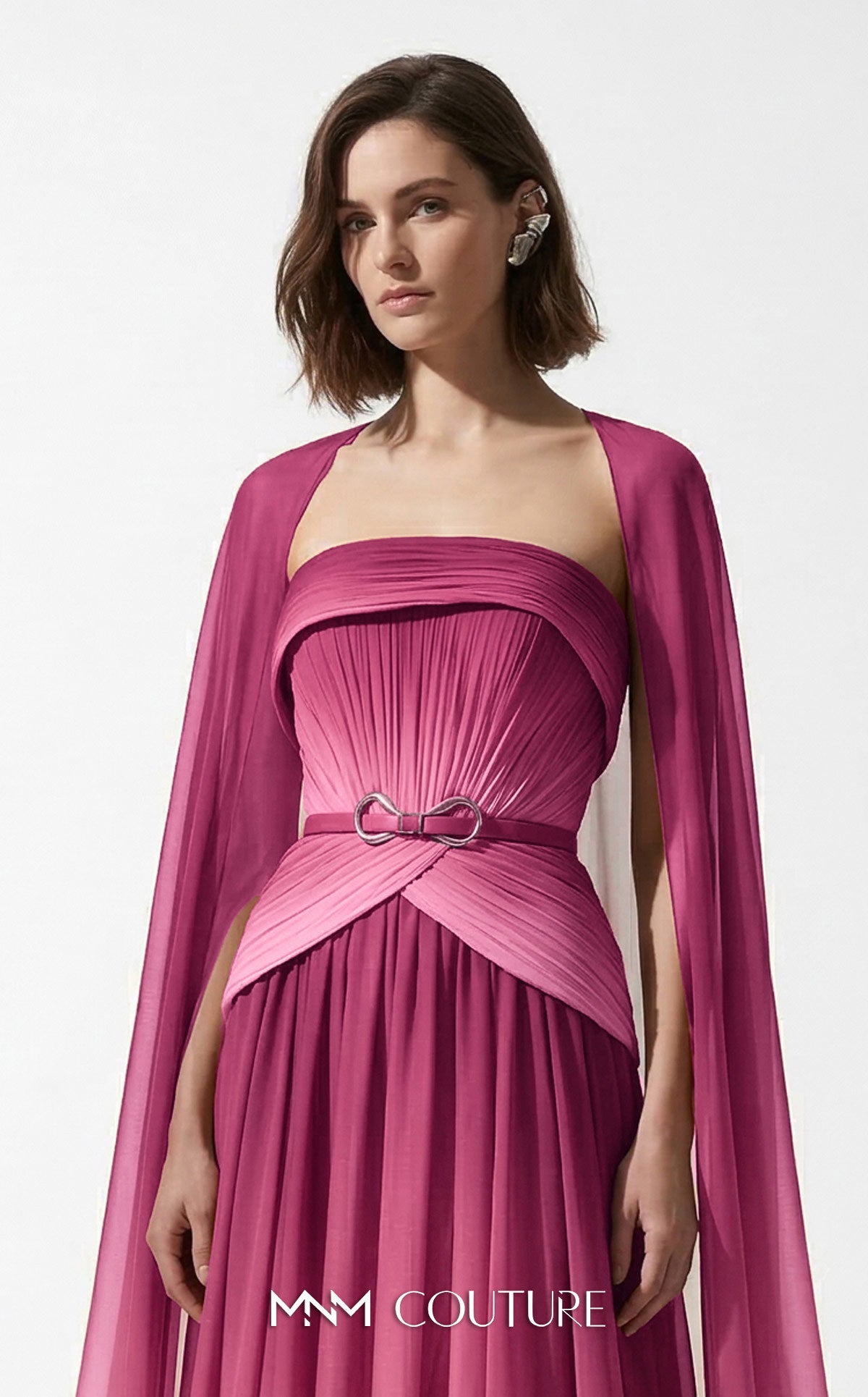 Strapless Floor-Length Chiffon Evening A-Line M Couture E0153