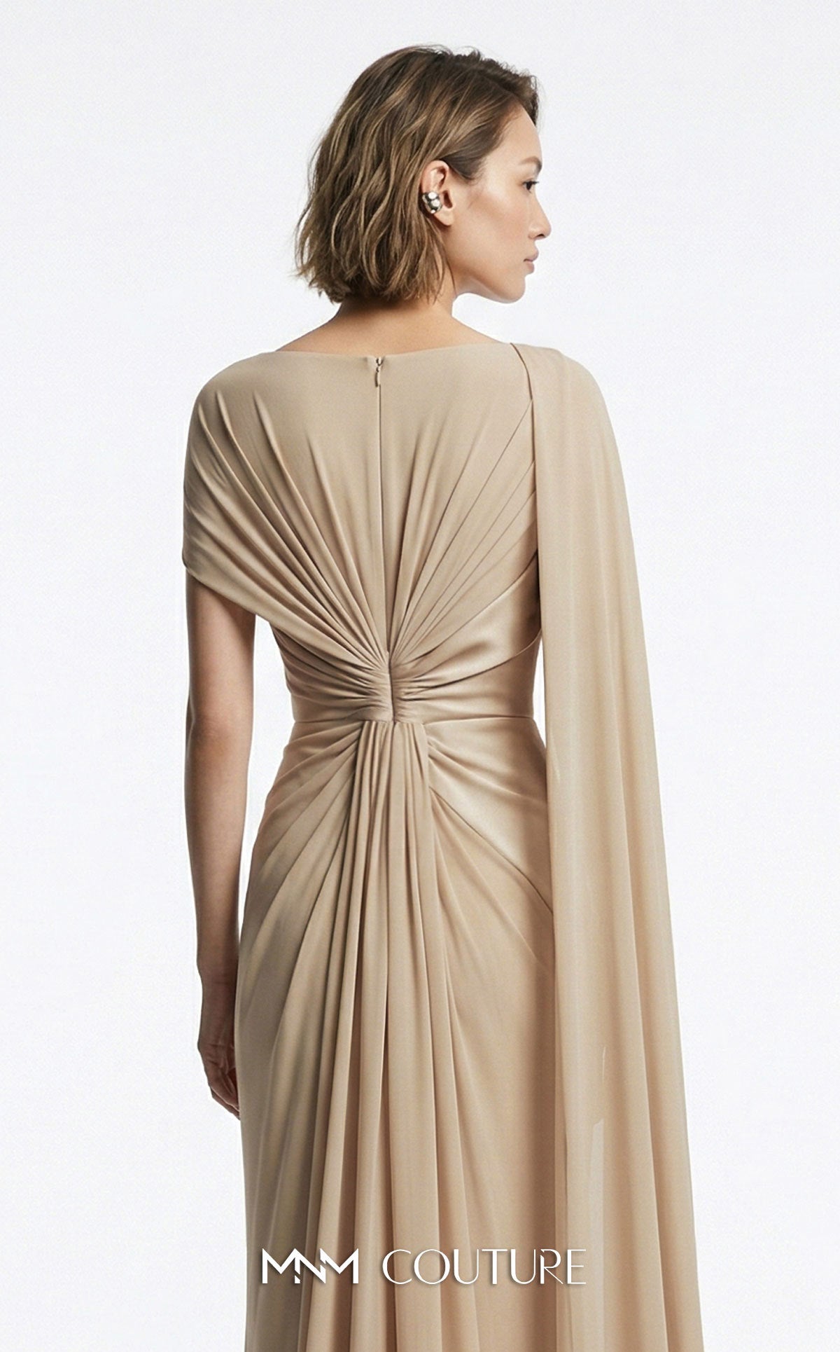 Crew/High-Neck Floor-Length Chiffon Formal Sheath/Column MNM Couture E0160
