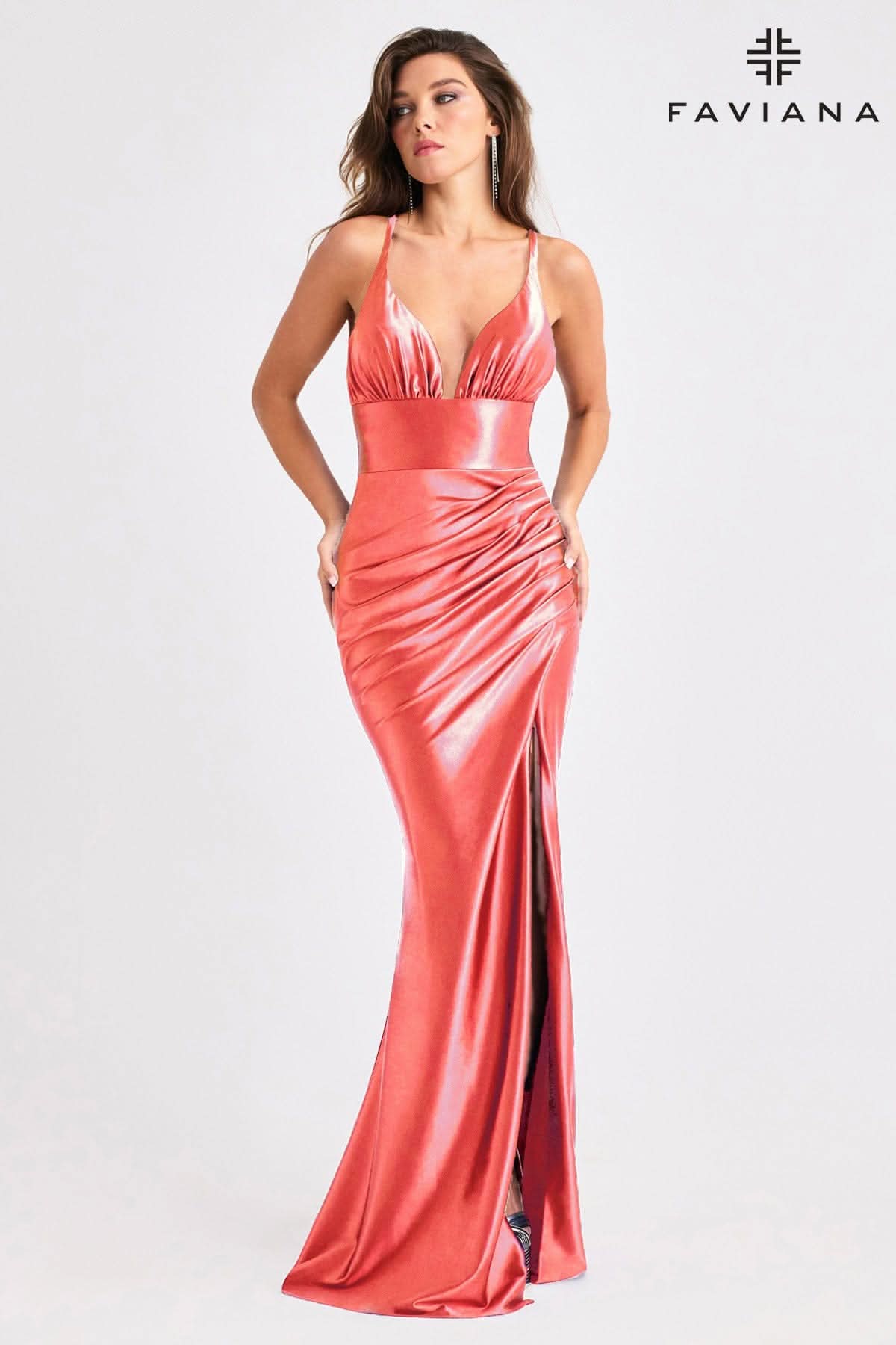 Prom Dresses Long Formal Fitted Prom Evening Dress Peach Rose