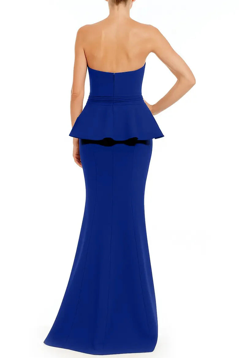 Badgley Mischka Sequined & Velvet Sash V-Neck Gown EG4485B