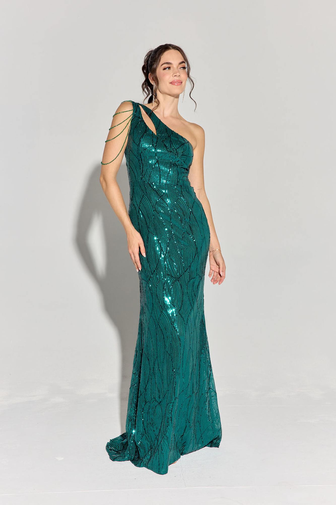 Prom Dresses Long Formal Prom Fitted Sequin Dress Eureka Fashion EK113 Emerald Green