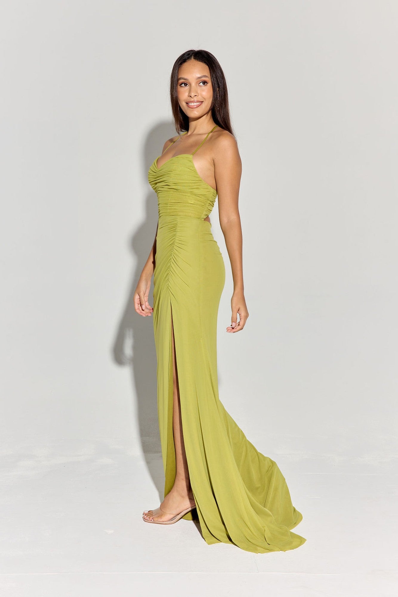 Prom Dresses Formal Long Slit Evening Prom Dress Eureka Fashion EK187 Wasabi