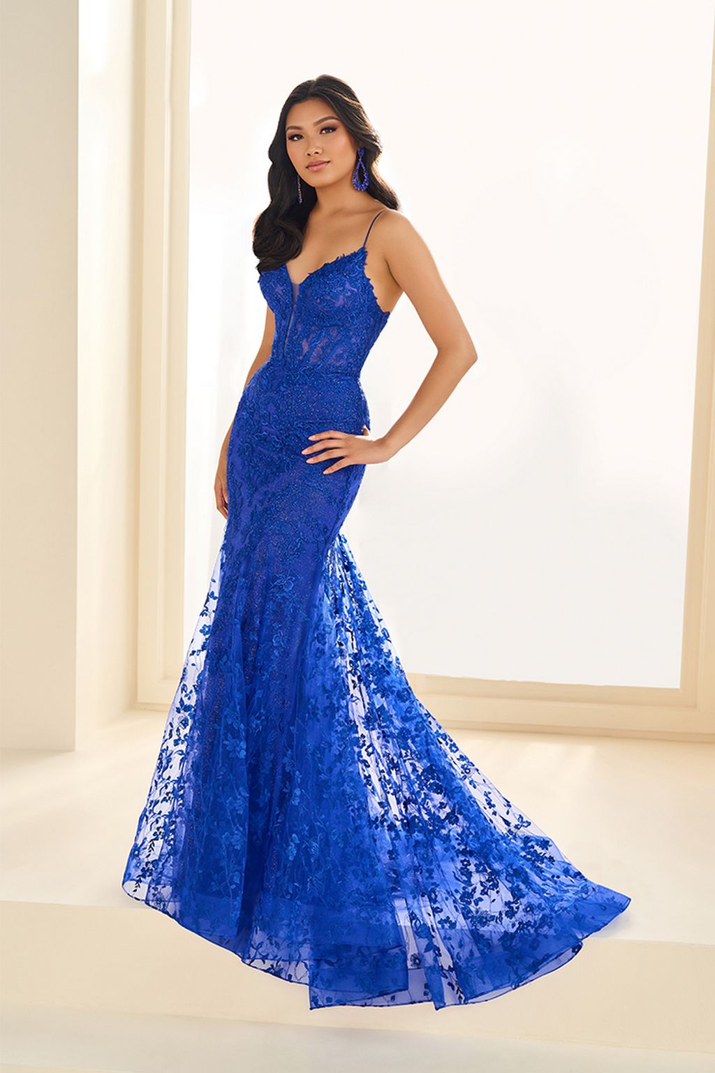 Prom Dresses Glitter Long Evening Formal Prom Dress Royal Blue