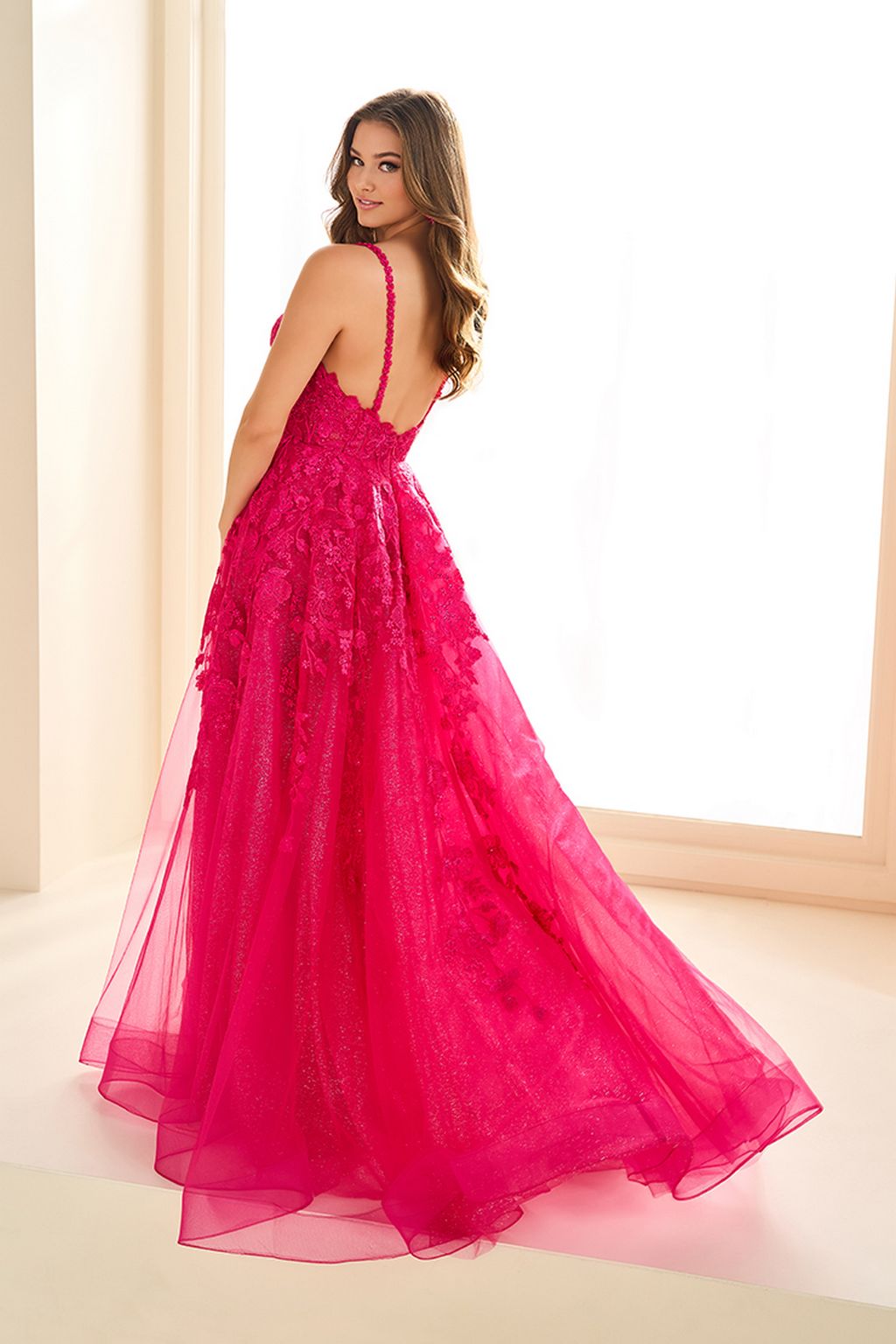 Prom Dresses A Line Formal Long Glitter Prom Dress Magenta