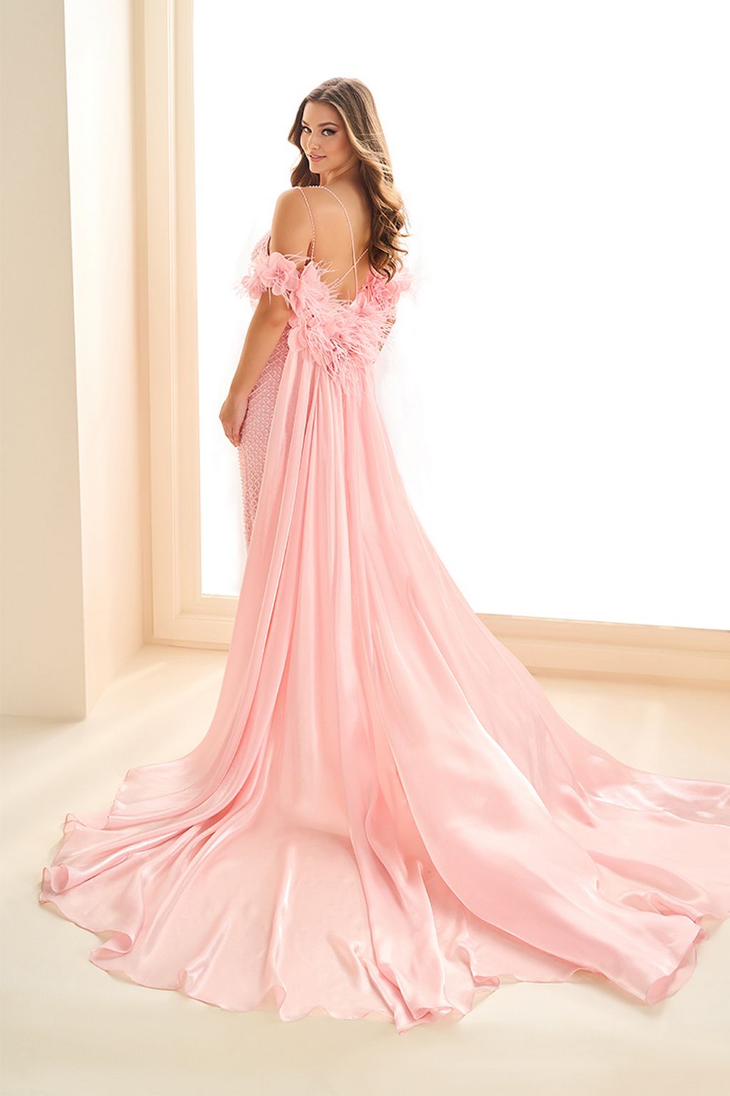 Prom Dresses Long Formal Beaded Prom Dress Light Pink