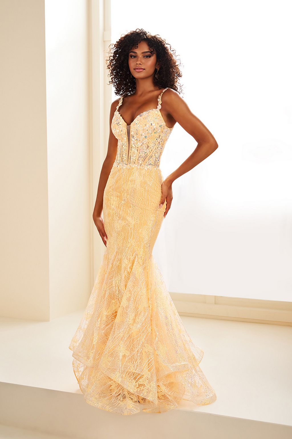 Prom Dresses Sequin Prom Long Formal Evening Dress Sunset Glow