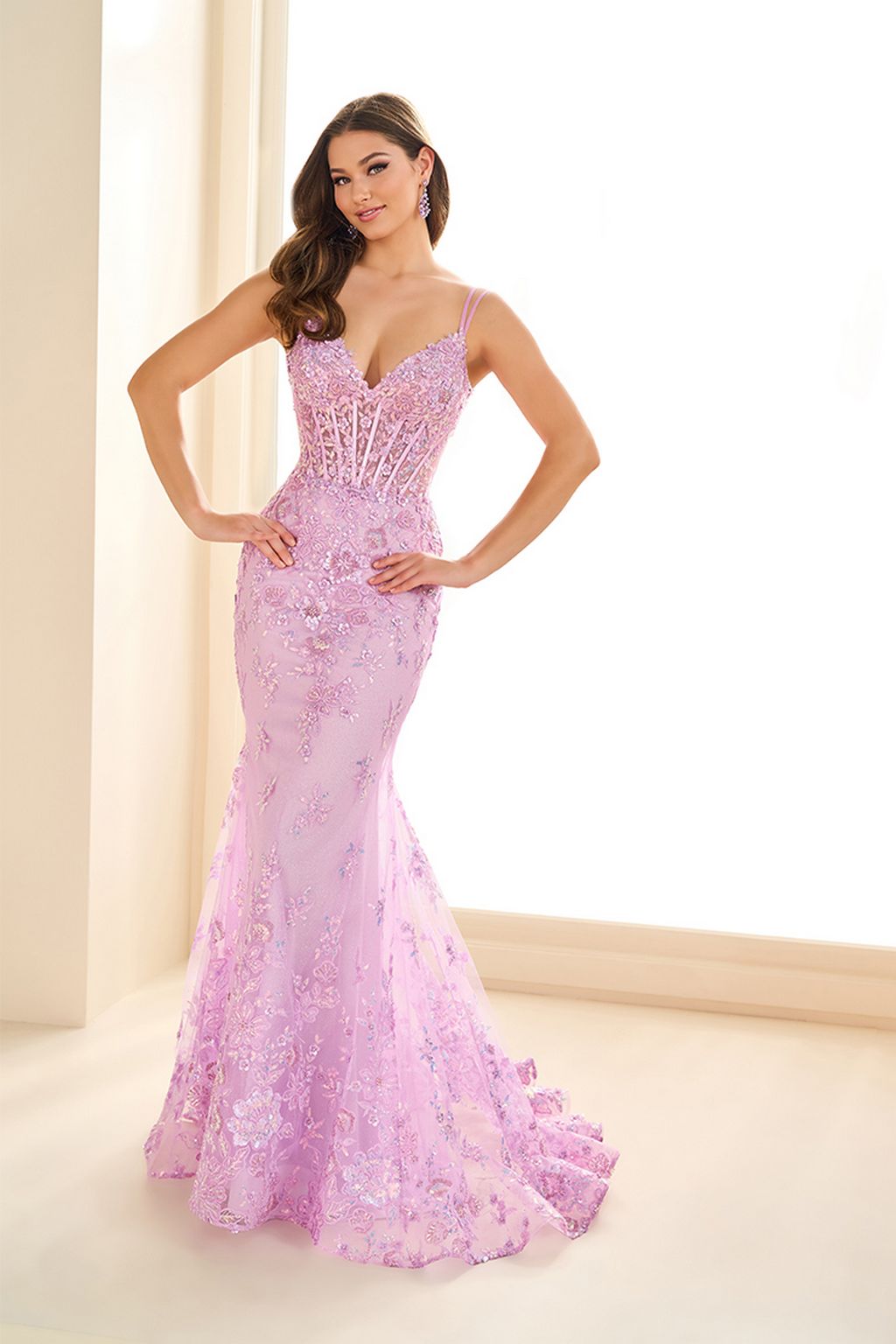 Prom Dresses Sequin Prom Beaded Long Formal Evening Dress Lilac