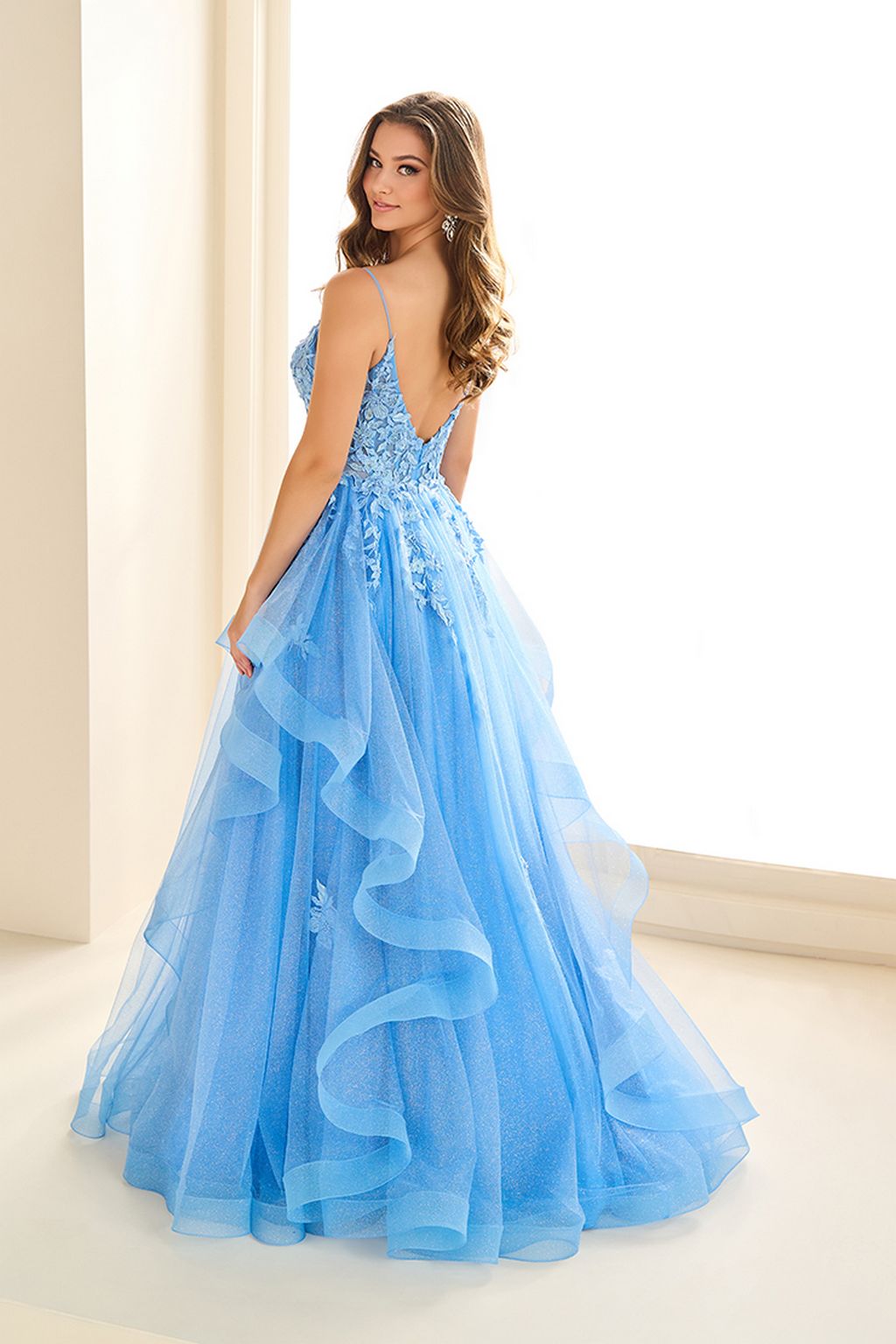 Prom Dresses Beaded Long Prom A Line Formal Evening Dress Bluebell