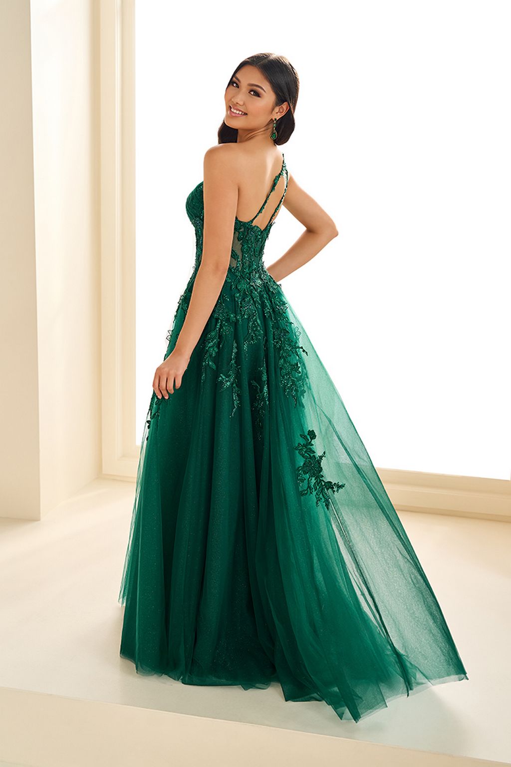 Prom Dresses Beaded Long Slit A Line Formal Prom Dress Emerald