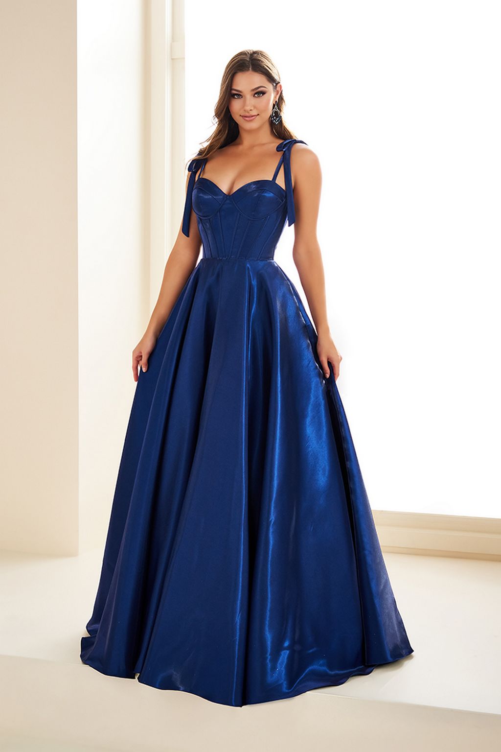 Prom Dresses Formal Long Ball Gown Corset Prom Dress Navy Blue