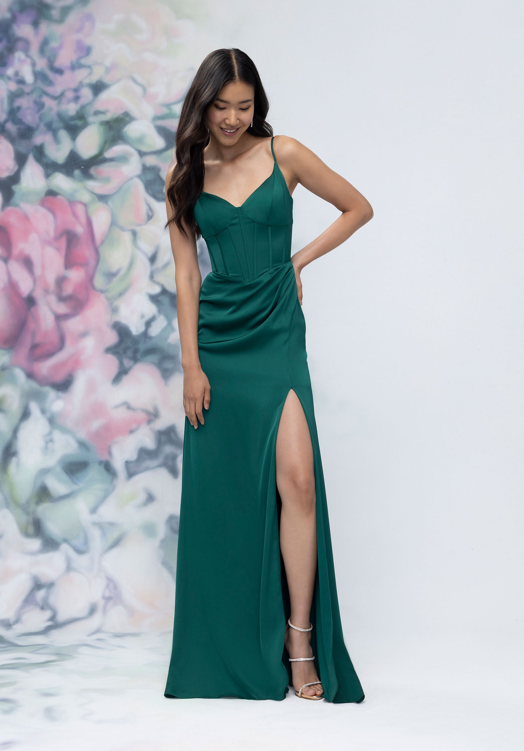 Formal Dresses Long Formal Corset Evening Dress Emerald-Satin-3030007-Corset