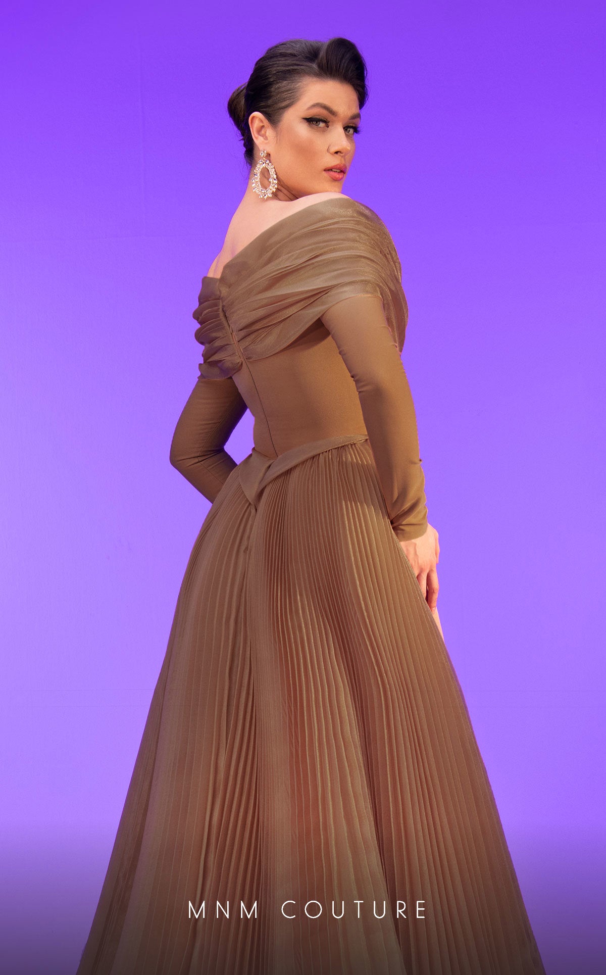 Off-the-Shoulder Floor-Length Tulle Formal Mermaid MNM Couture F02800