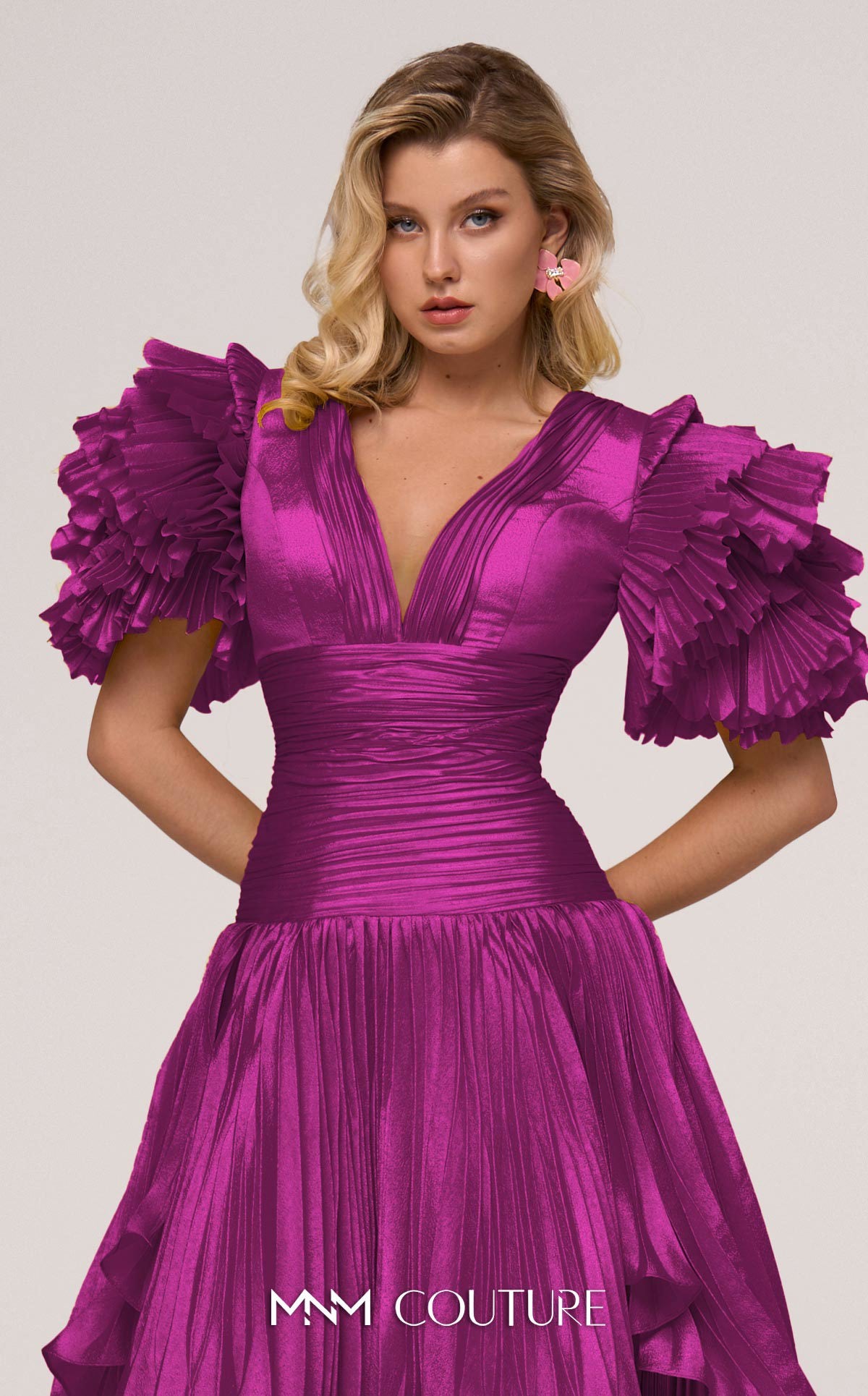Mother of the Bride Dresses Ruffle A Line Pleated Mother of the Bride Dress Fuchsia