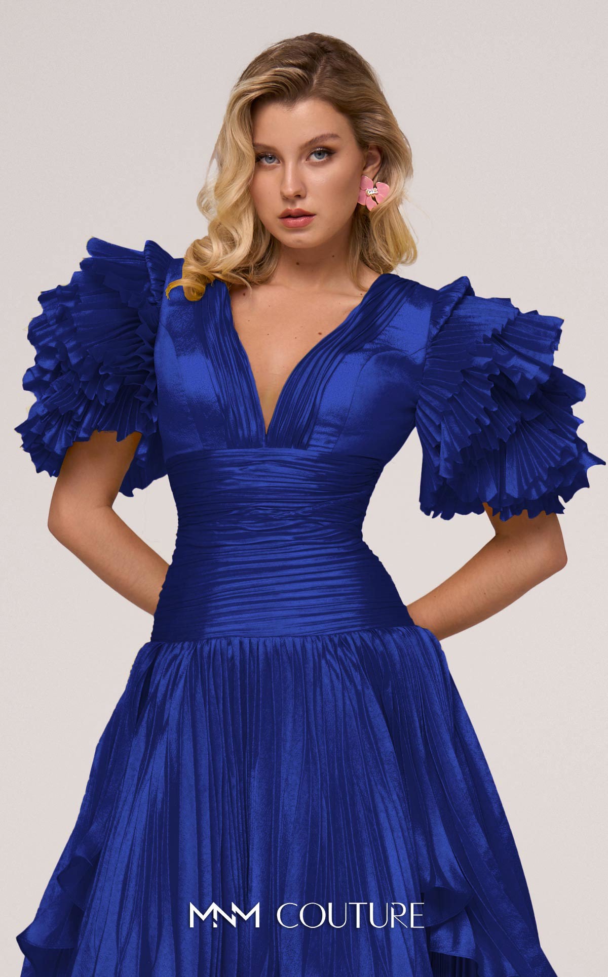 Mother of the Bride Dresses Ruffle A Line Pleated Mother of the Bride Dress Blue