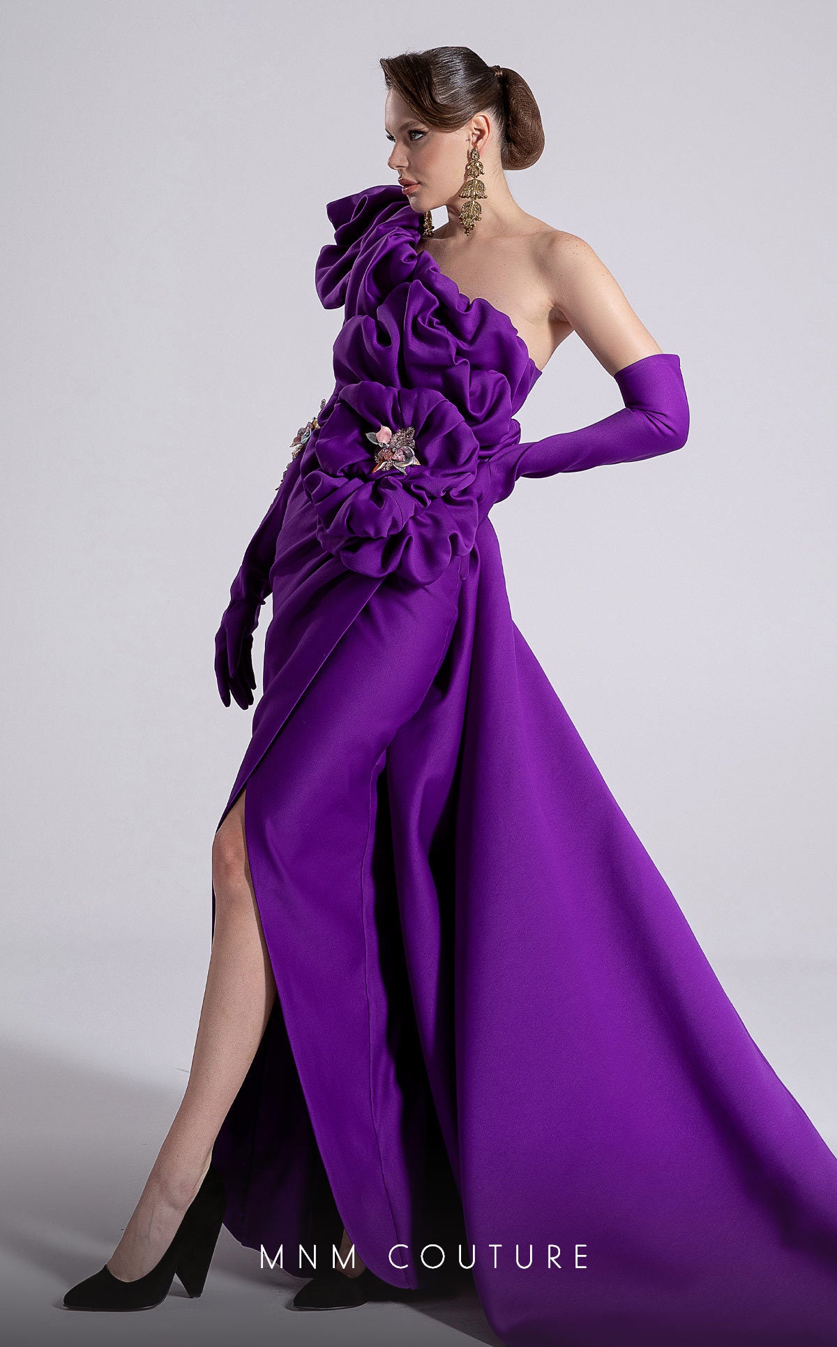Prom Dresses Fitted Beaded Formal Long Prom Dress Purple