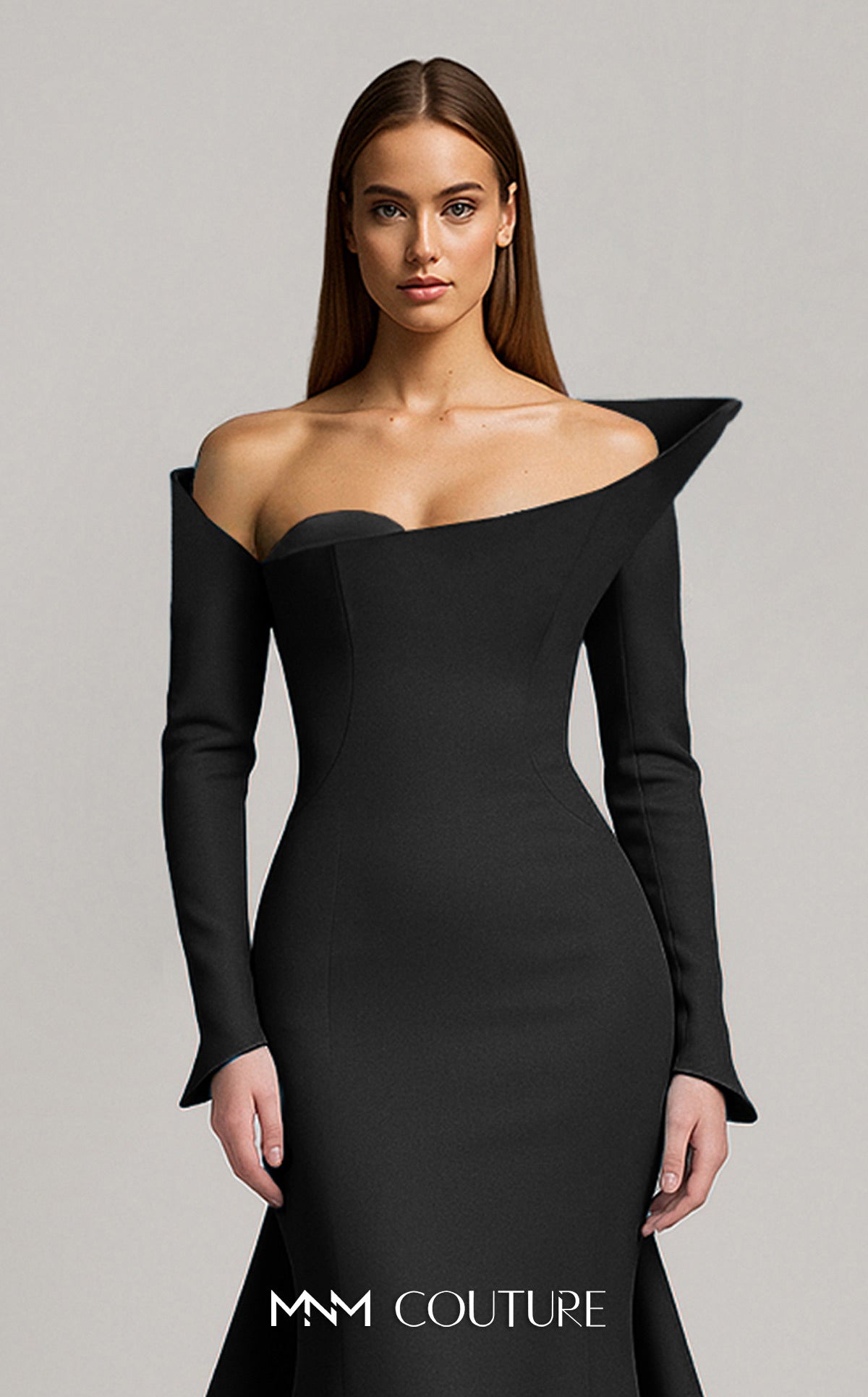Formal Dresses Fitted Long Formal Evening Dress MNM Couture F02910 Black