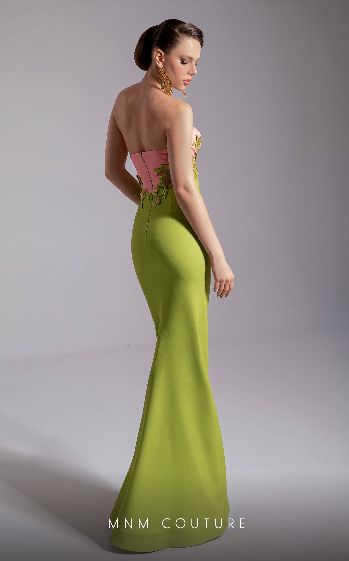 Prom Dresses Long Formal Floral Cape Prom Dress MNM Couture F02917 Pistache