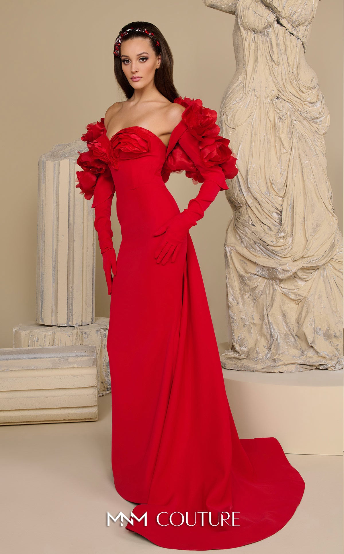 Formal Dresses Fitted Evening Long Formal Mother of the Bride Dress MNM Couture F02944 Red