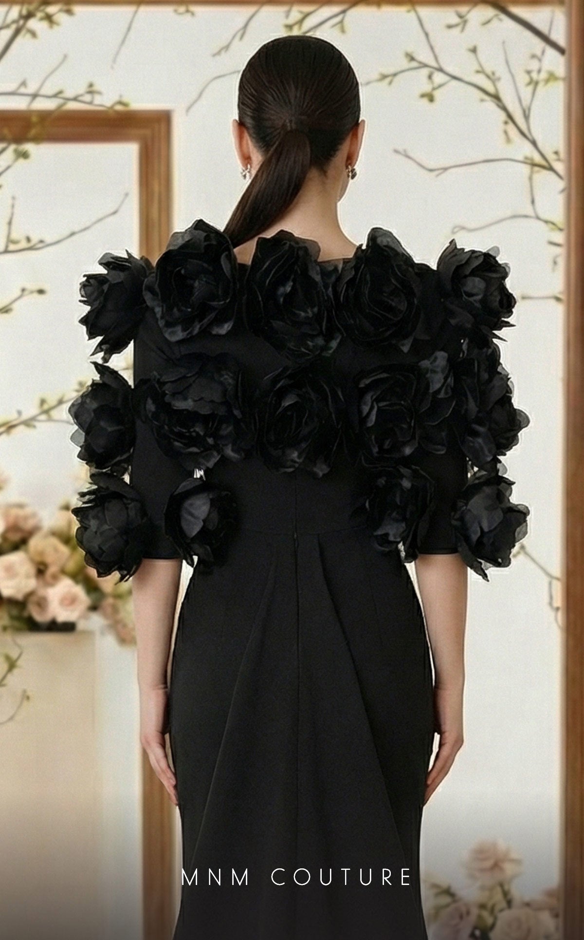 Formal Dresses Fitted Evening Long Formal Mother of the Bride Dress MNM Couture F02944 Black