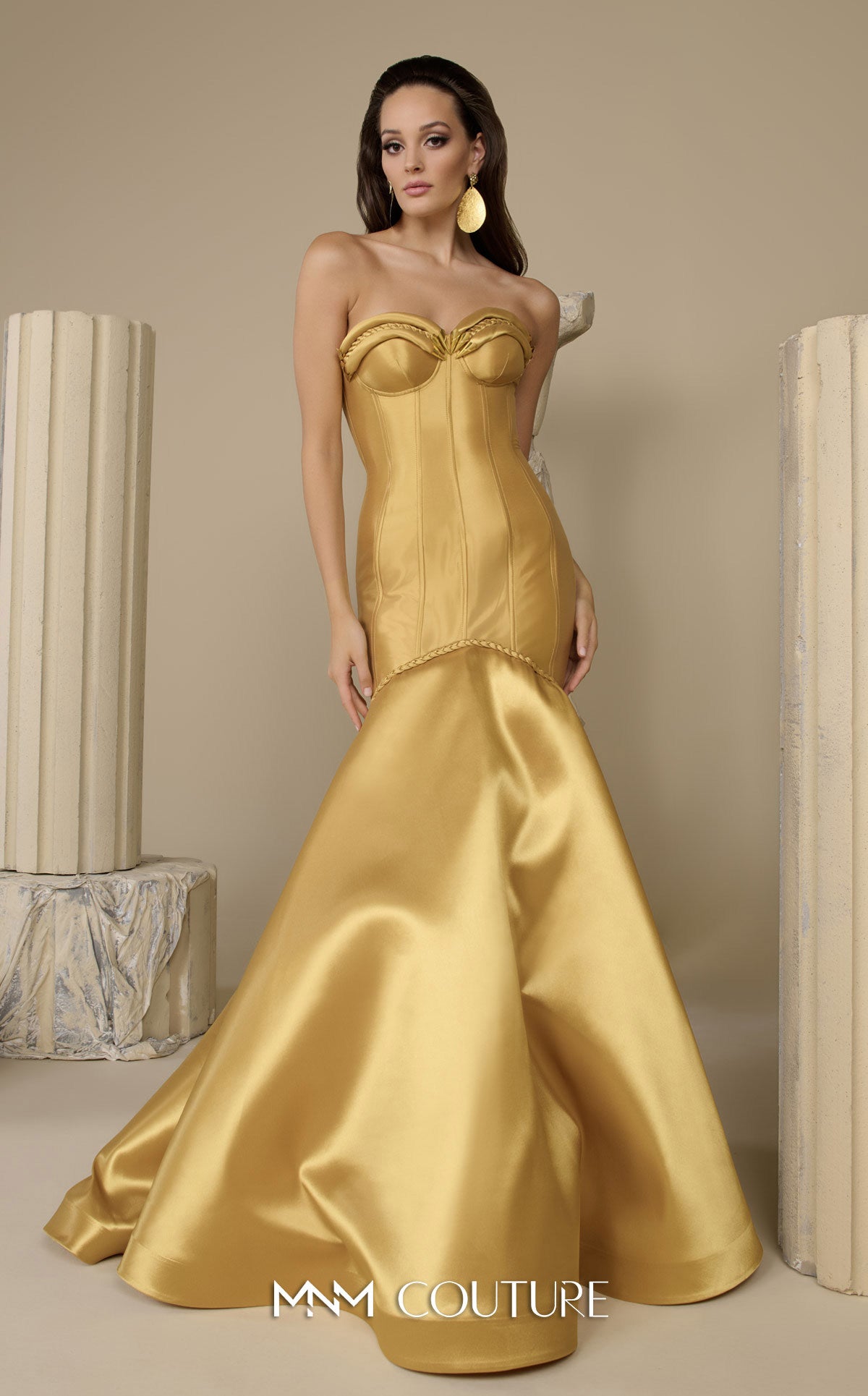 Sweetheart Floor-Length Satin Occasion Mermaid MNM Couture F02951