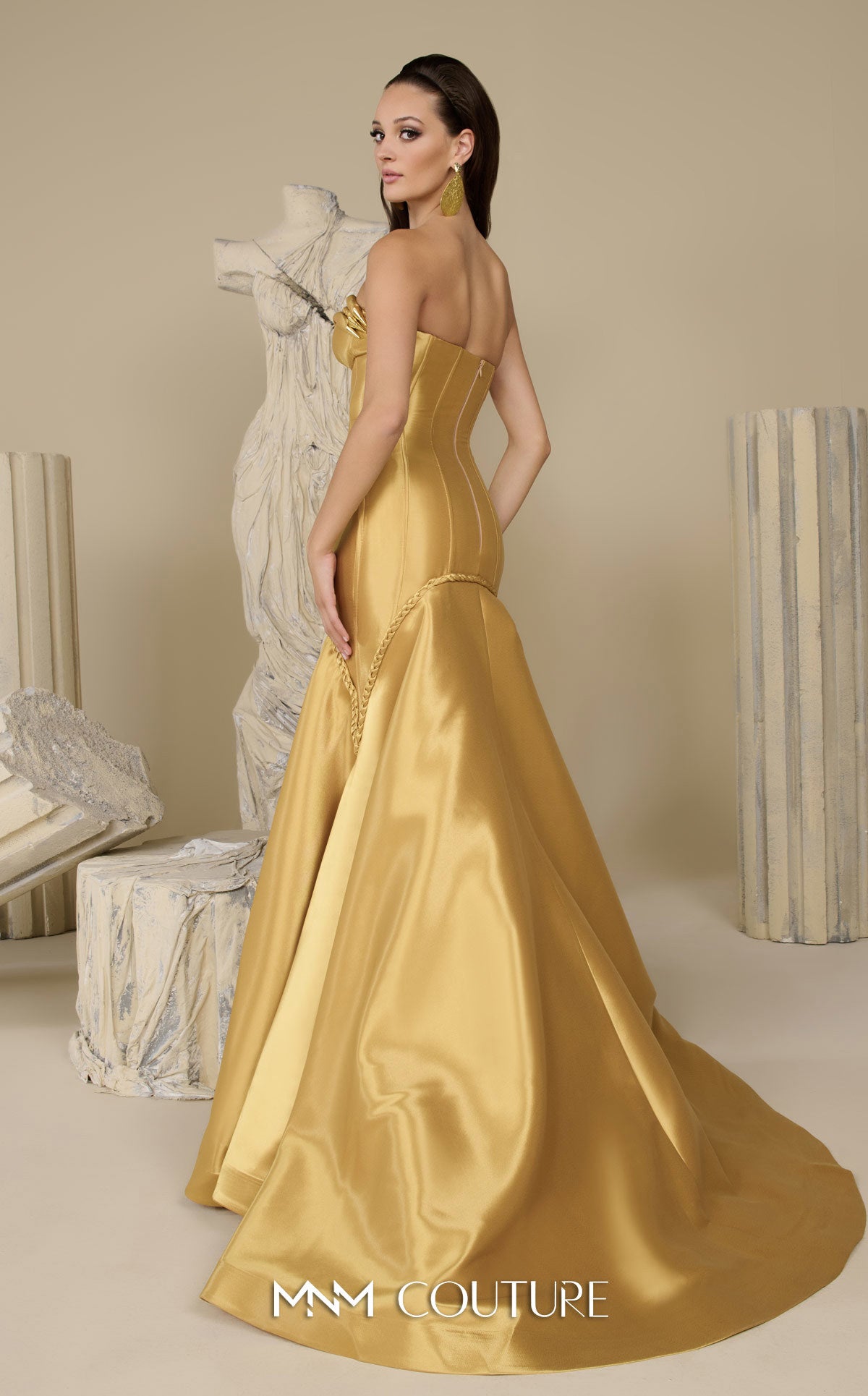 Sweetheart Floor-Length Satin Occasion Mermaid MNM Couture F02951