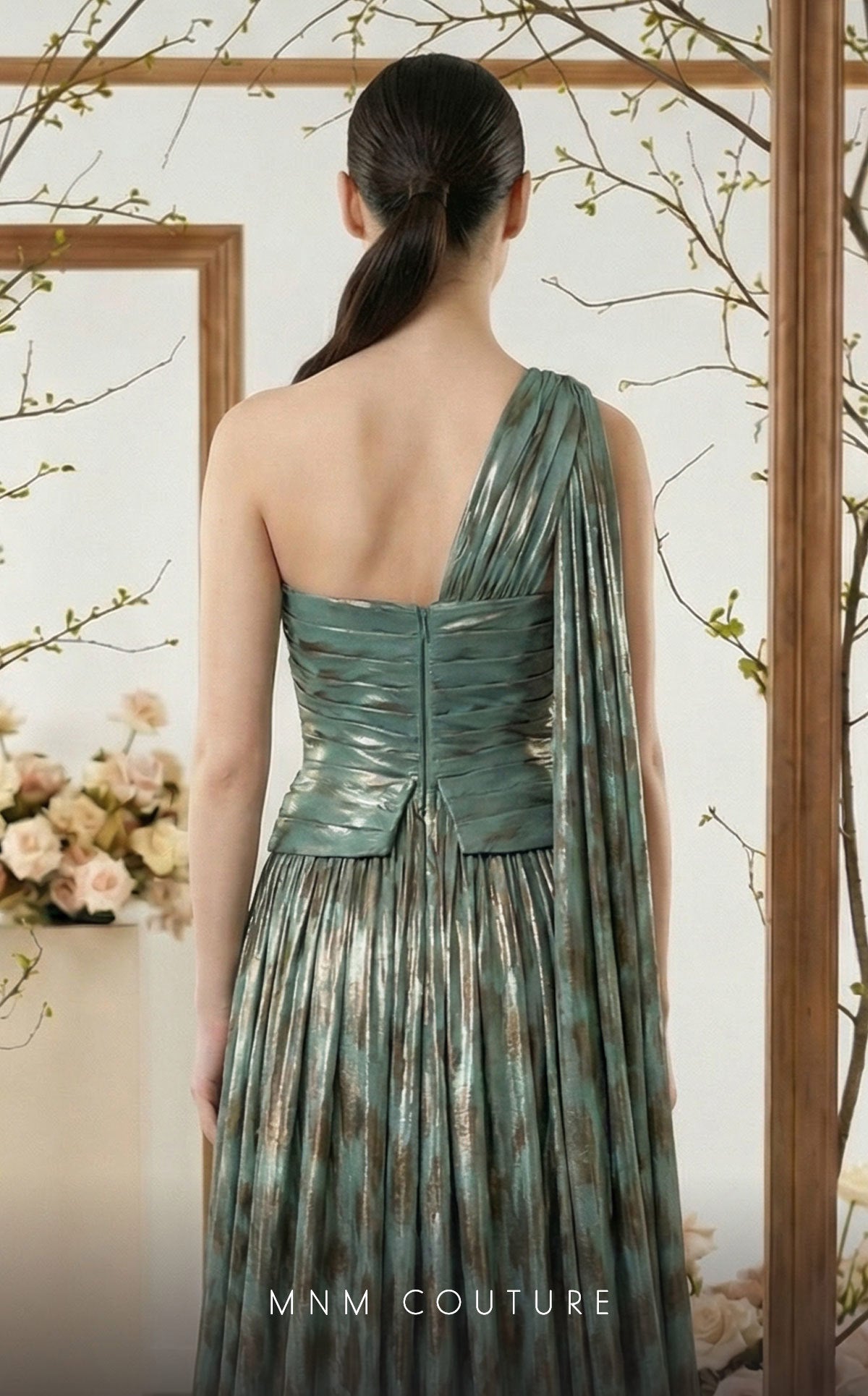 Prom Dresses Long A Line Pleated Formal Prom Dress MNM Couture F02953A Mint