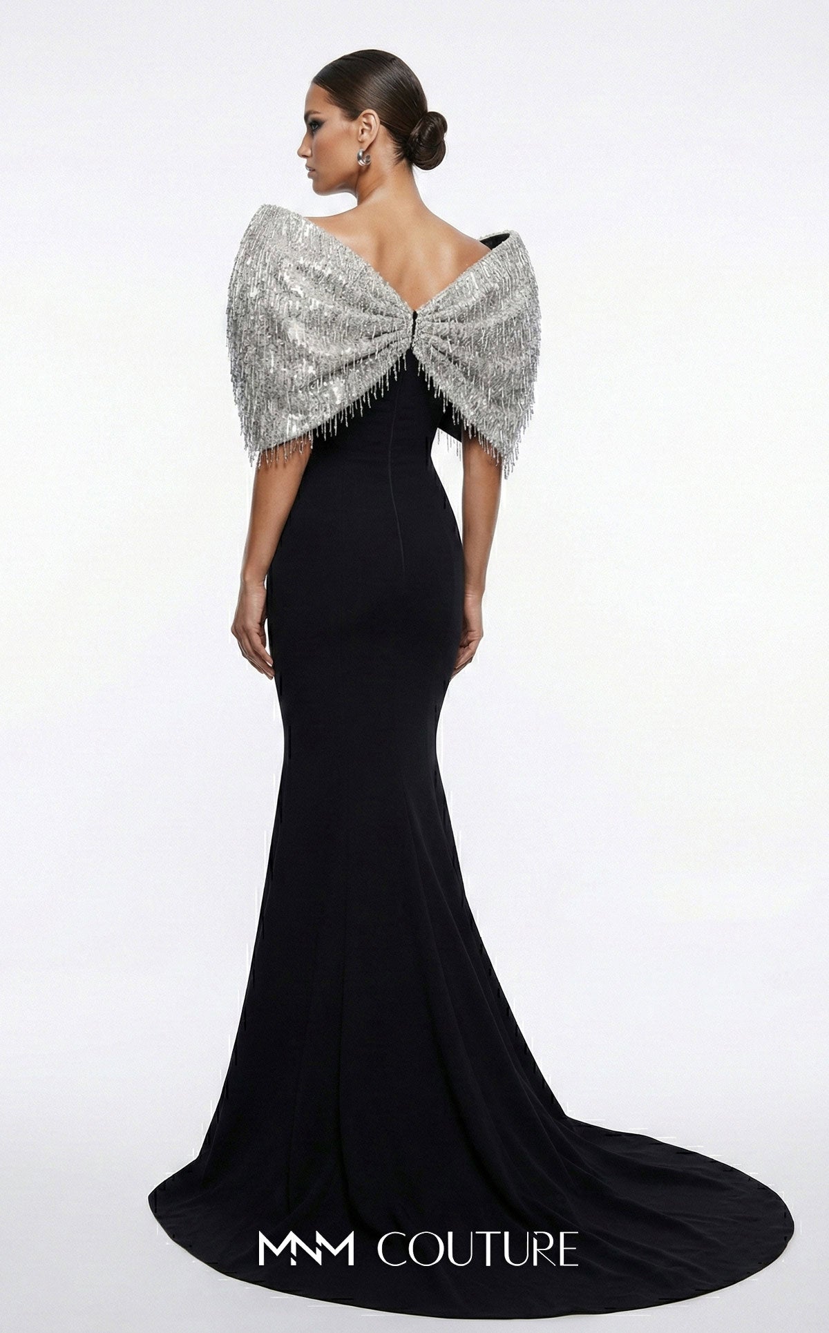 Off-the-Shoulder Floor-Length Satin Occasion Mermaid MNM Couture F03012