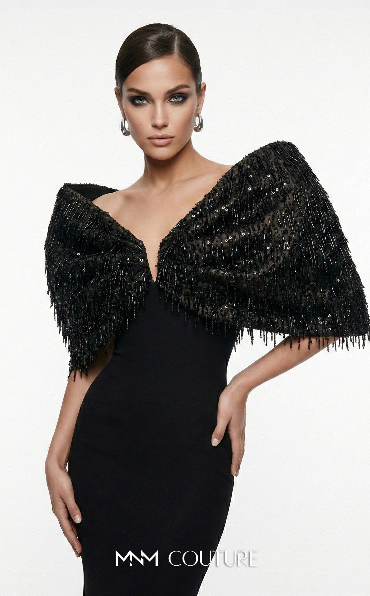 Off-the-Shoulder Floor-Length Satin Occasion Mermaid MNM Couture F03012