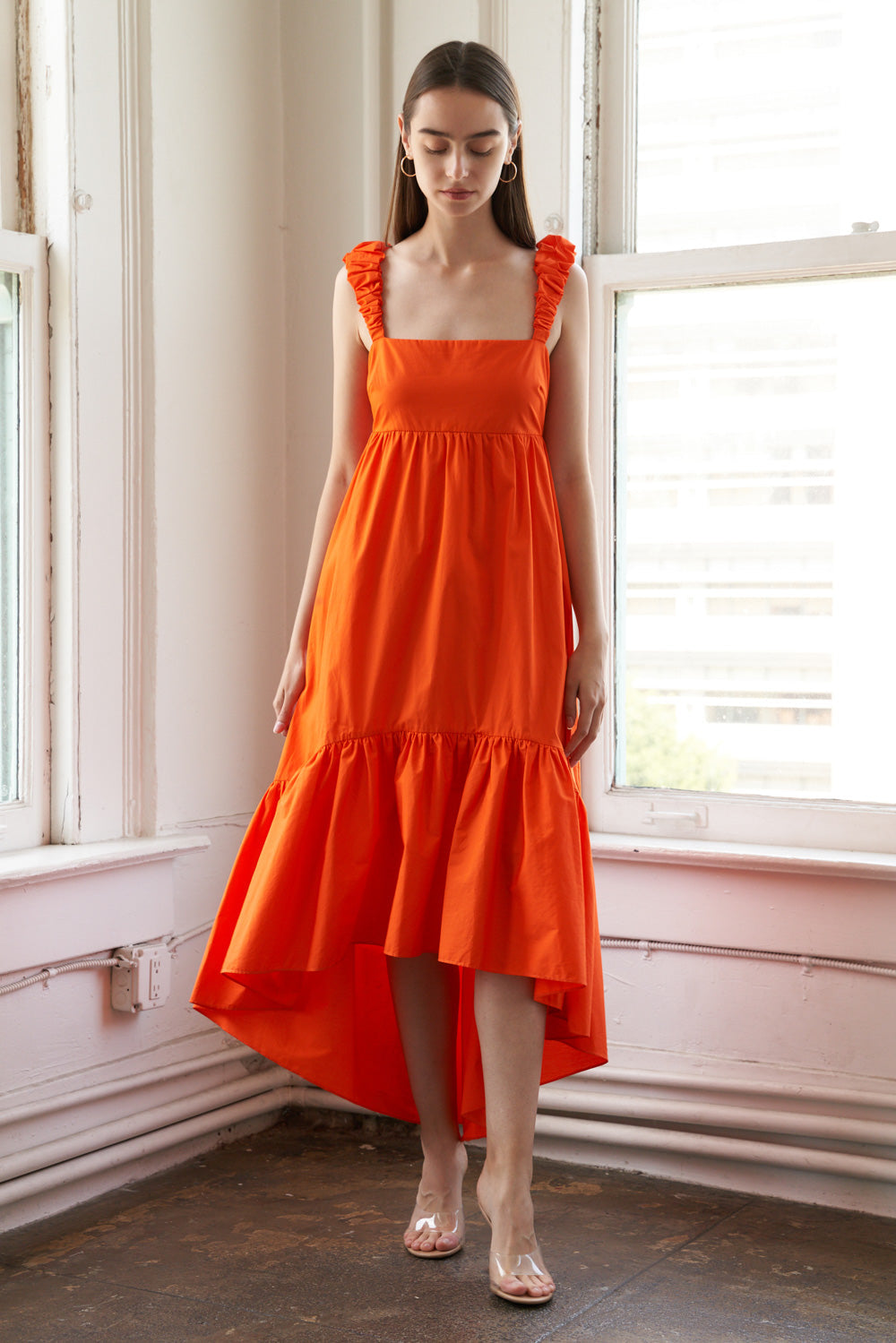 Cocktail Dresses Evening Cocktail High Low Dress Flying Tomato FD1149 Orange