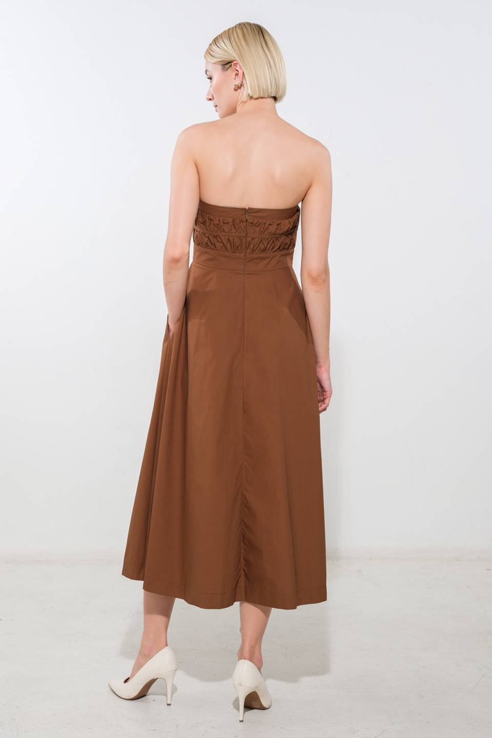 Cocktail Dresses Evening Formal Cocktail Midi Dress Flying Tomato FD1166 Mocha
