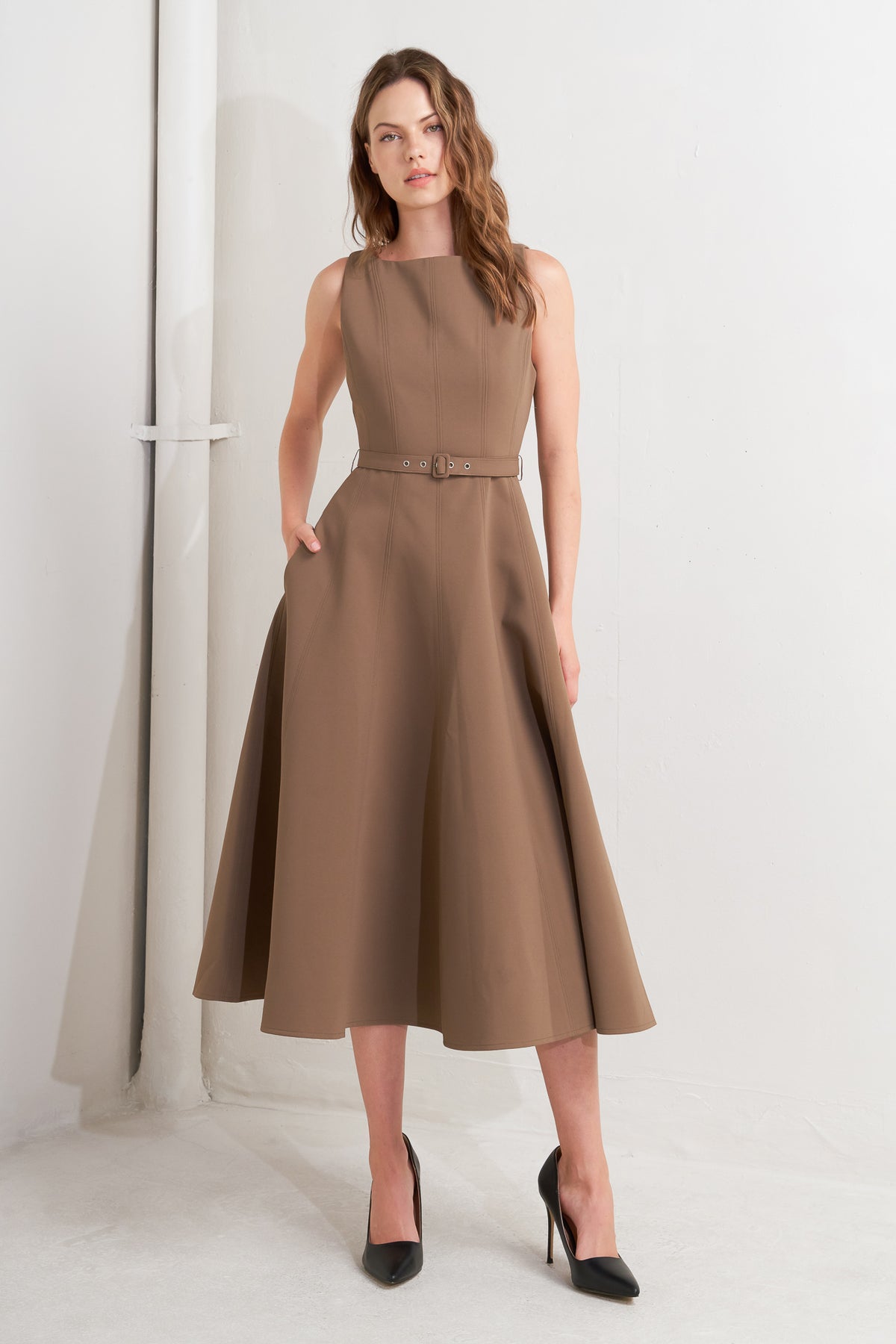 Cocktail Dresses Midi Short A Line Cocktail Dress Flying Tomato FD1237 Brown