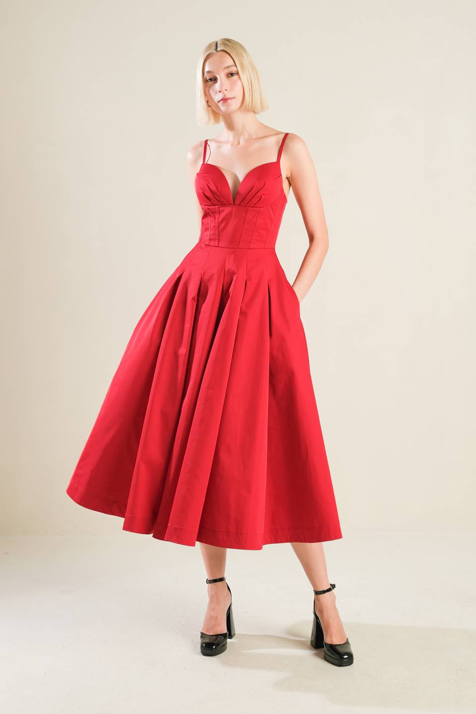 Cocktail Dresses Evening Cocktail Midi Dress Flying Tomato FD1274 Crimson