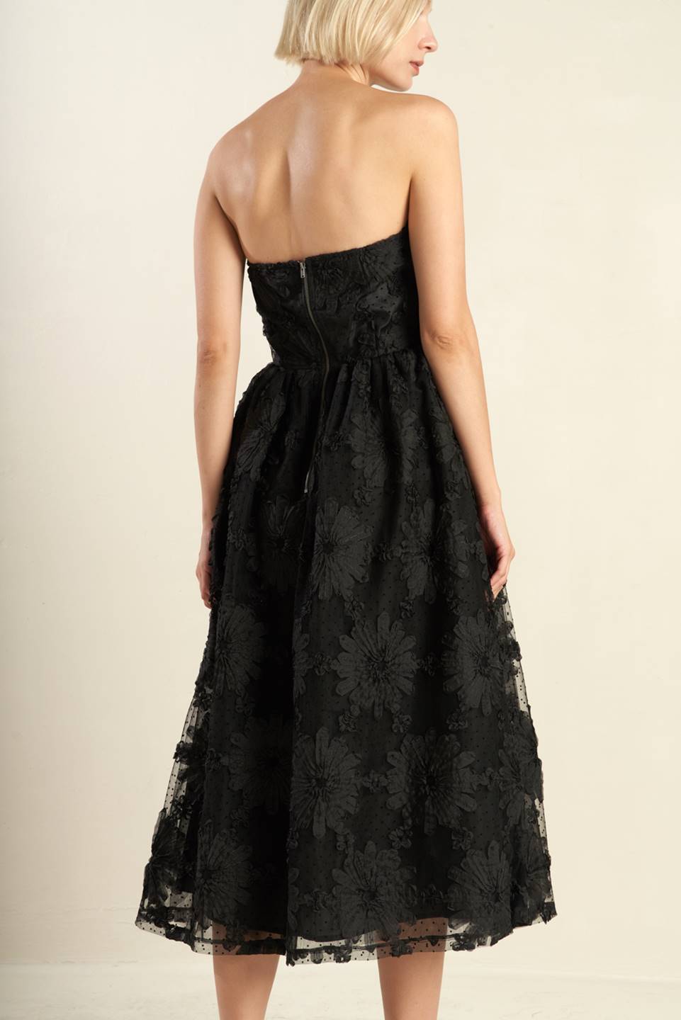Cocktail Dresses Evening Cocktail Floral Midi Lace Dress Flying Tomato FD1306 Black