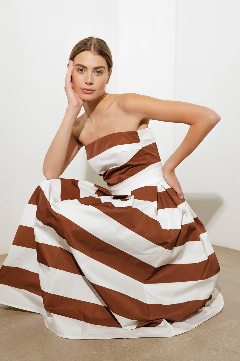 Strapless Straight Neck Tea-Length Satin Cocktail A-Line Flying Tomato FD1352