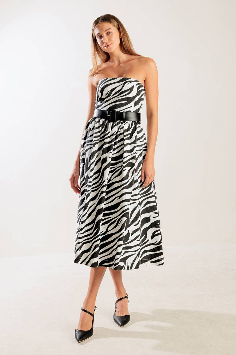 Cocktail Dresses Short A Line Midi Cocktail Evening Dress Flying Tomato FD1524 White/Black
