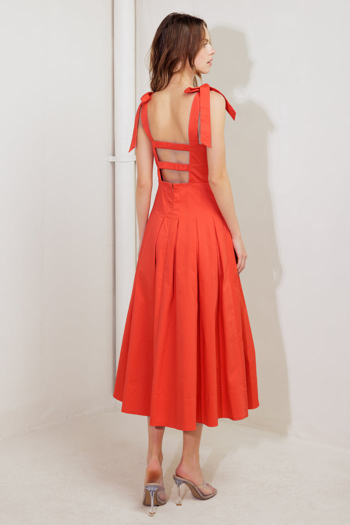 Cocktail Dresses Short A Line Cocktail Midi Pleated Evening Dress Flying Tomato FD1640 Coral Red