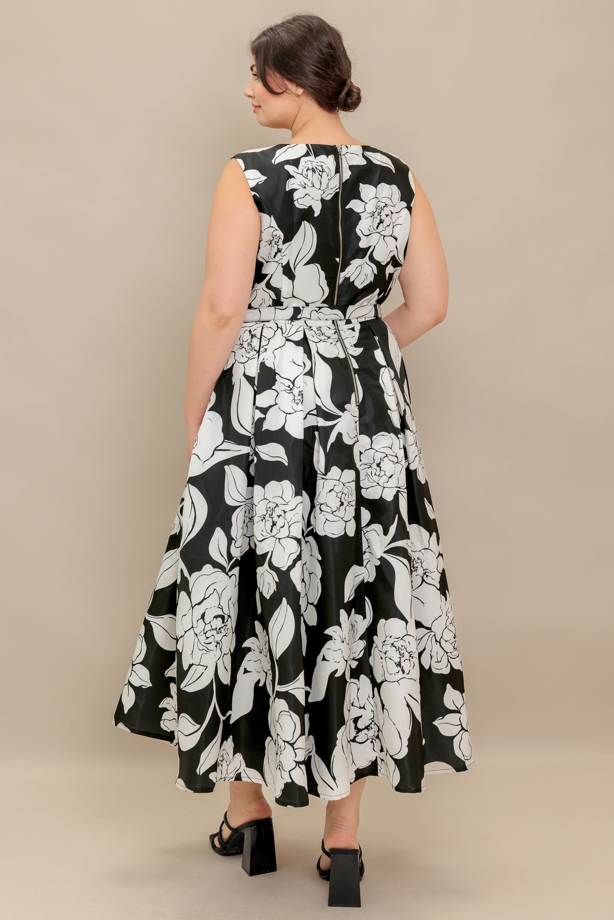 Cocktail Dresses Short Tea Length Floral Print Cocktail Dress Flying Tomato FD1761 Black