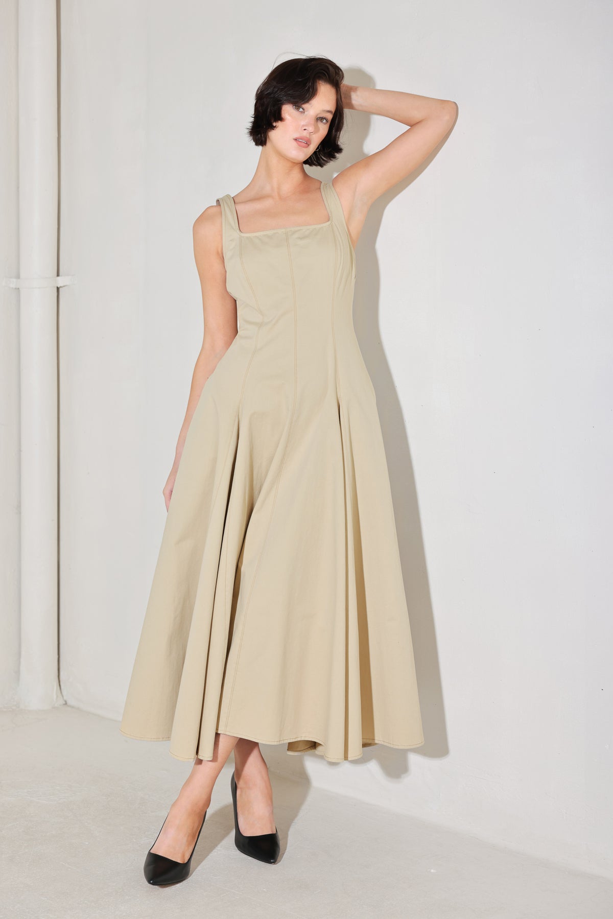 Cocktail Dresses Short A Line Tea Length Cocktail Dress Flying Tomato FD1857 Beige