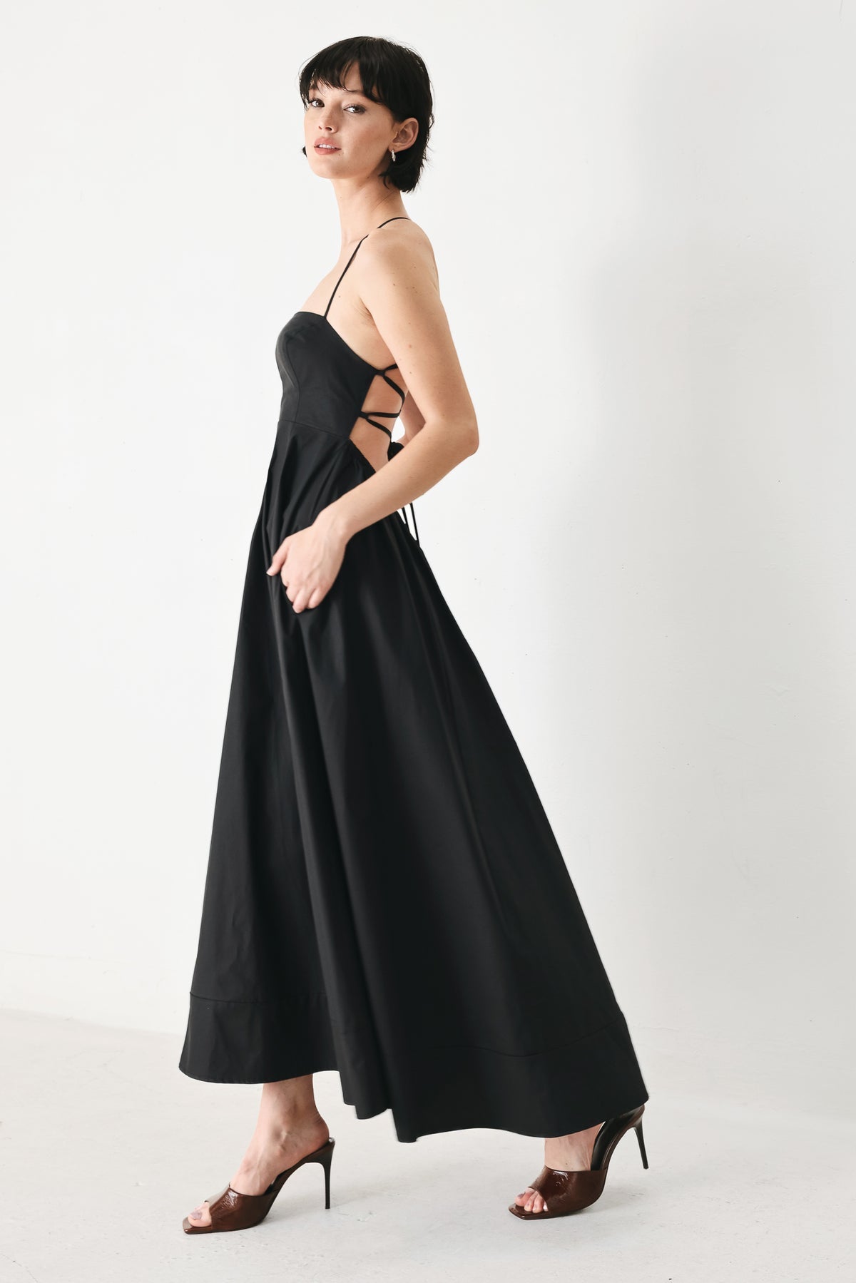 Square Floor-Length Satin Formal A-Line Flying Tomato FD1871
