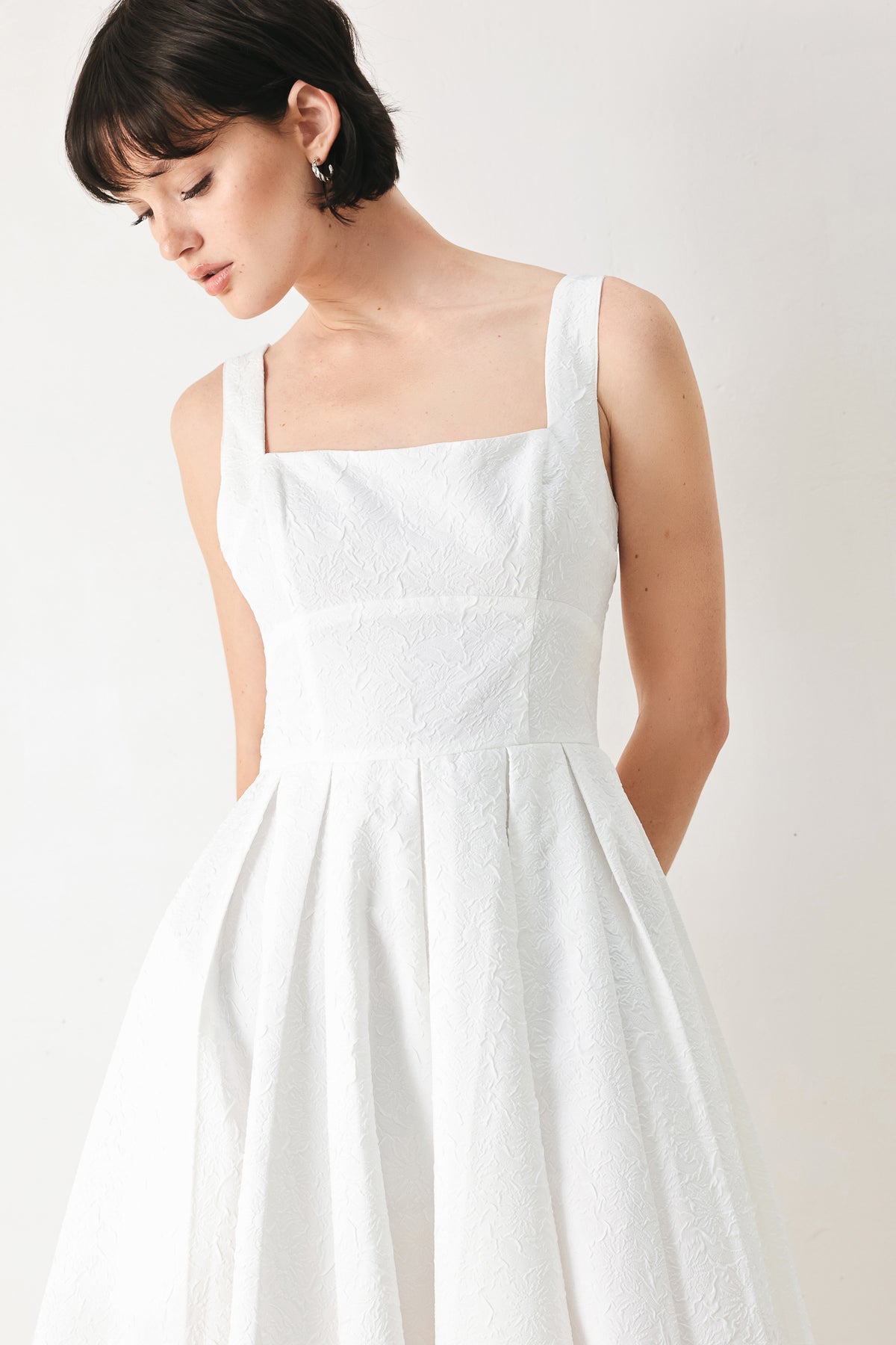 Square Tea-Length Lace Wedding Dress A-Line Flying Tomato FD1881