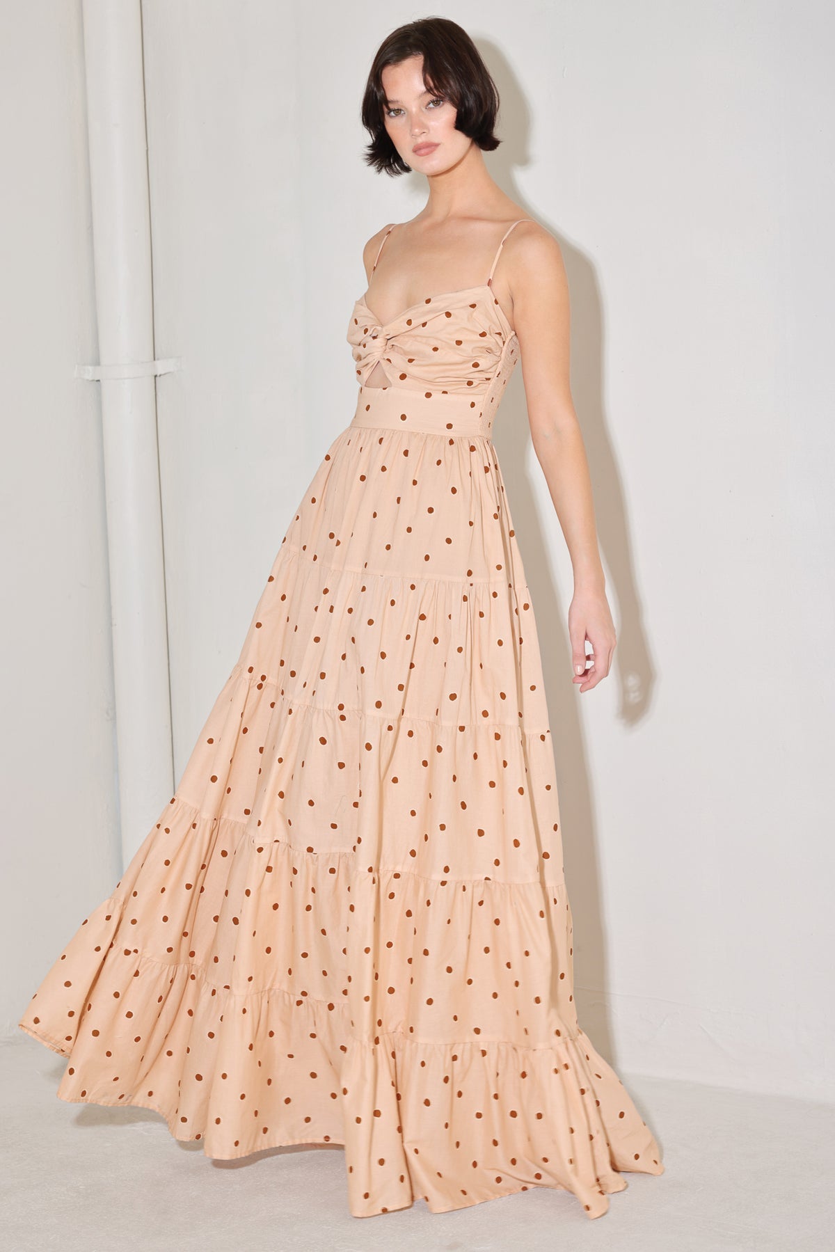 Cocktail Dresses Short Ruffle A Line Tea Length Cocktail Dress Flying Tomato FD1899 Light Peach Multi
