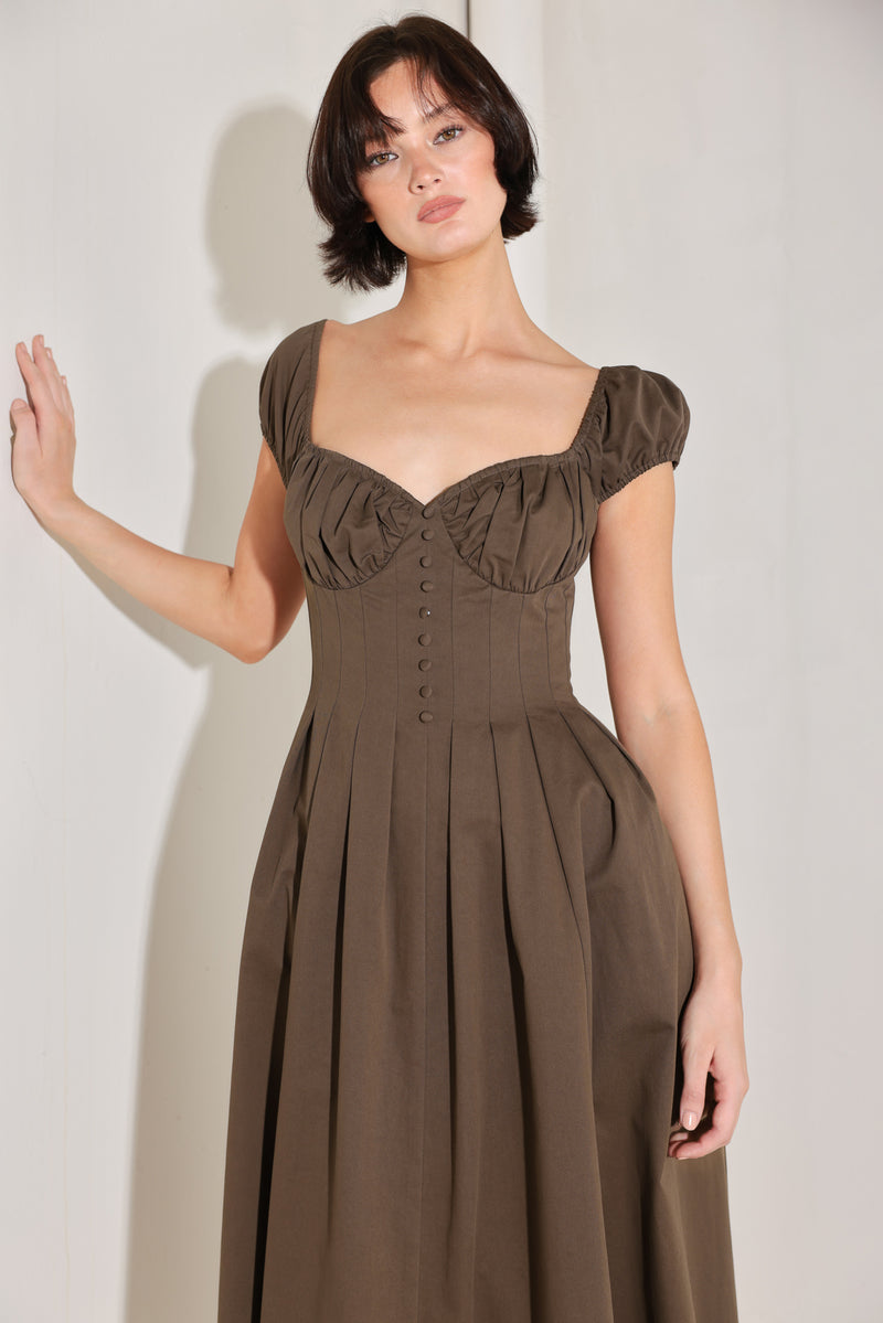 Cocktail Dresses Short Fitted Midi Cocktail Dress Flying Tomato FD1902 Brown