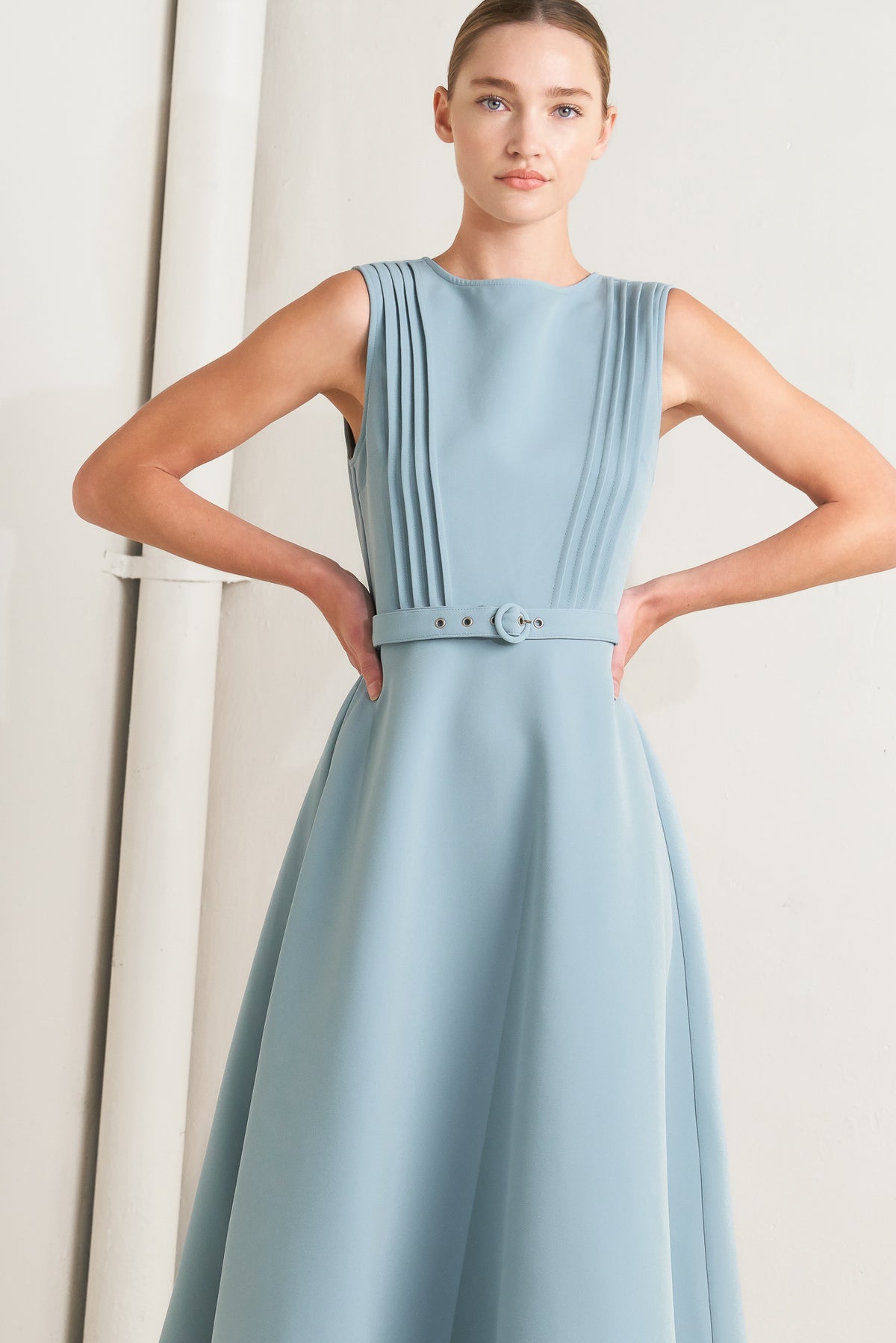Cocktail Dresses A Line Tea Length Fitted Cocktail Dress Flying Tomato FD1916 Soft Blue